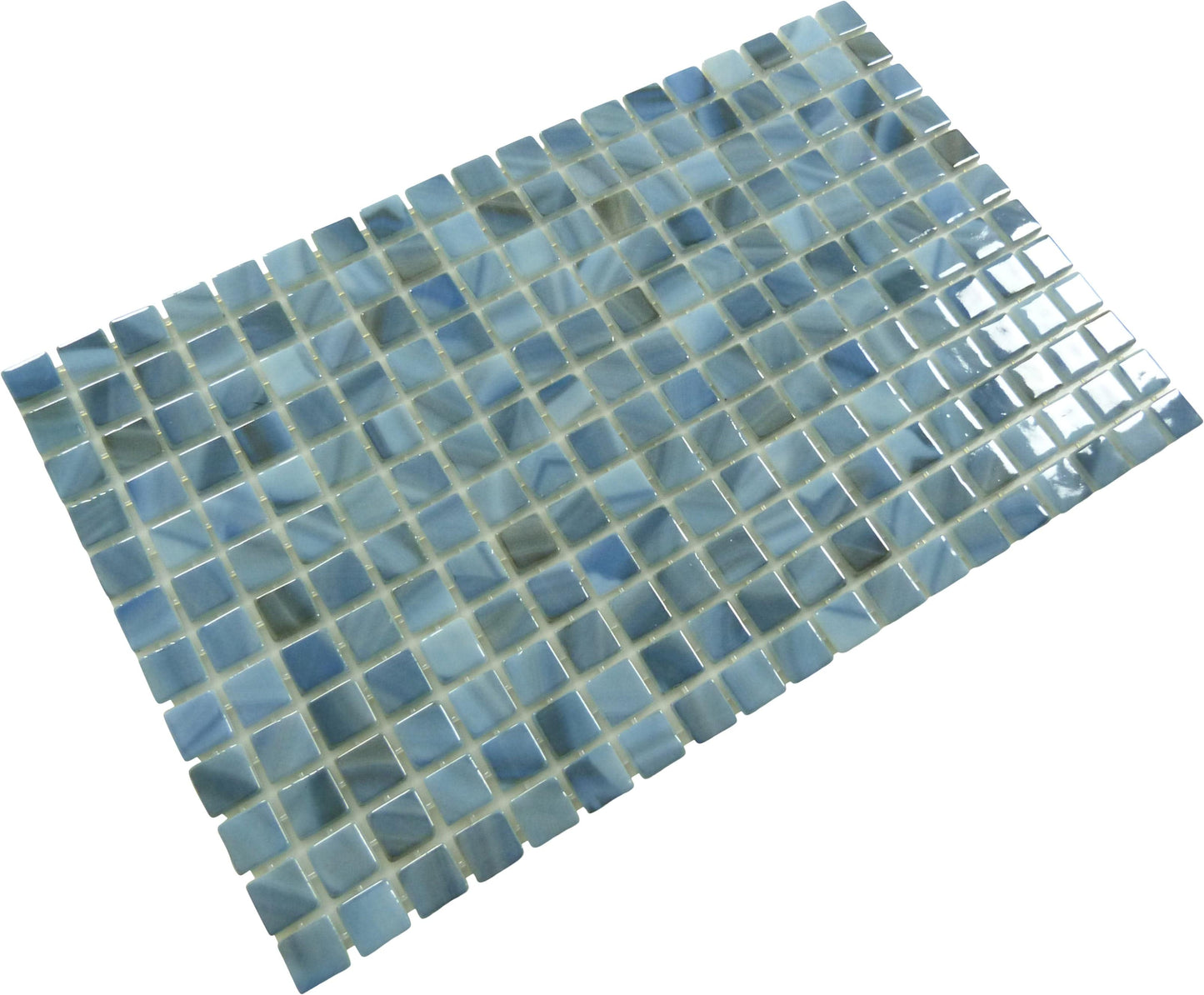 Quattro Rio Blue 1x1 Glossy Glass Tile Fusion