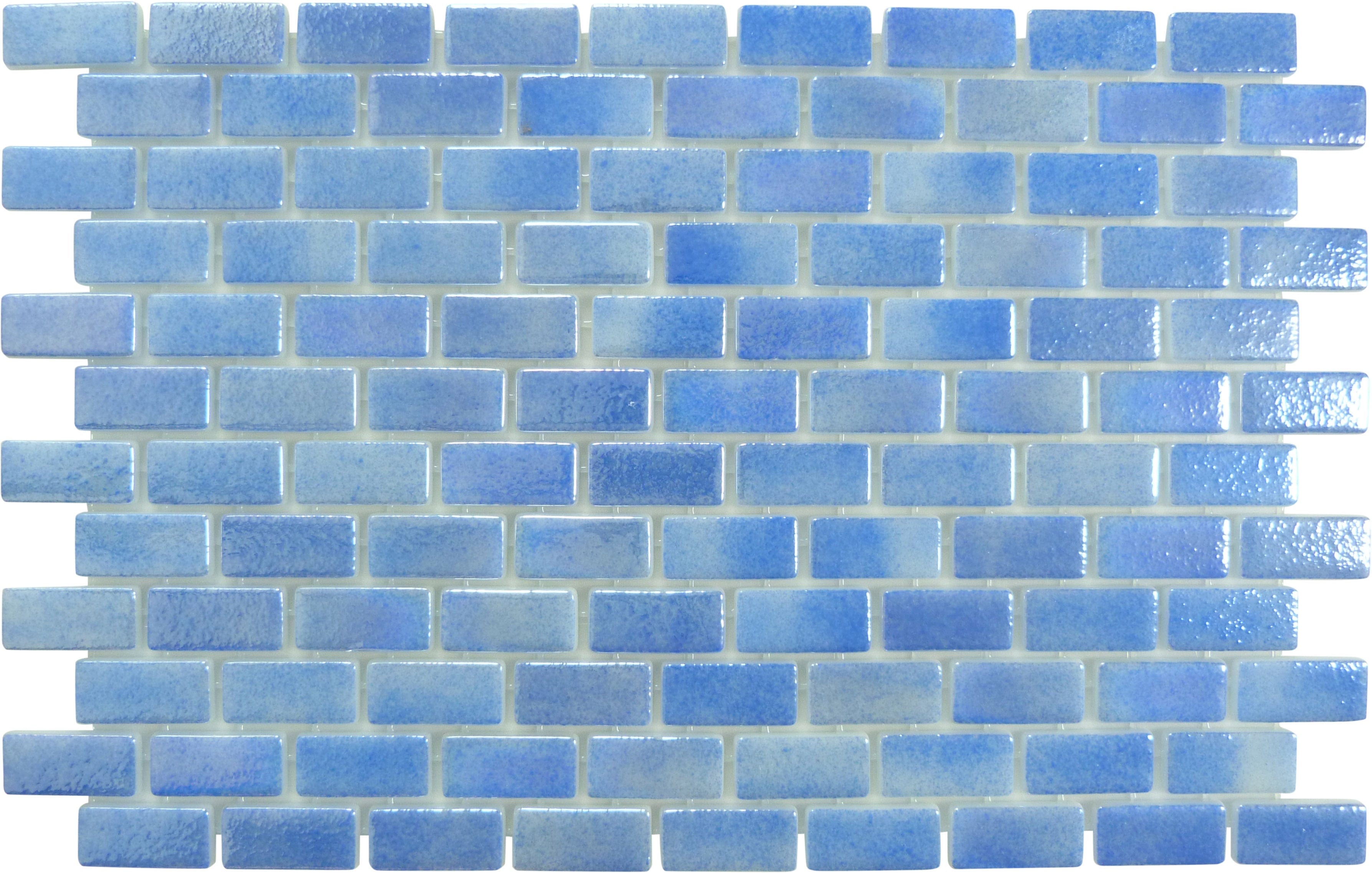 Subway Overcast Blue 1x2 Glossy Glass Tile Fusion