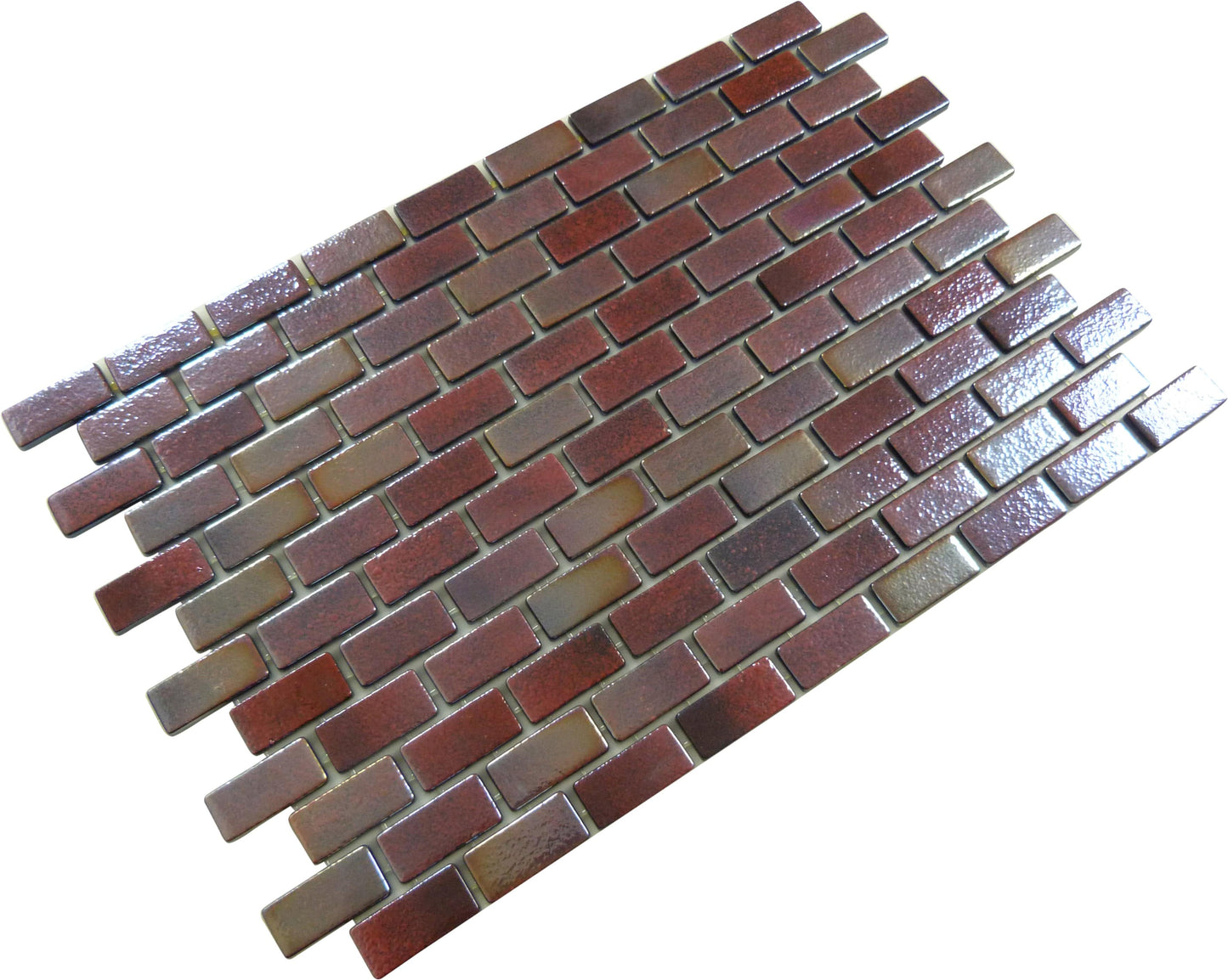 Subway Red Velvet 1x2 Glossy Glass Tile Fusion