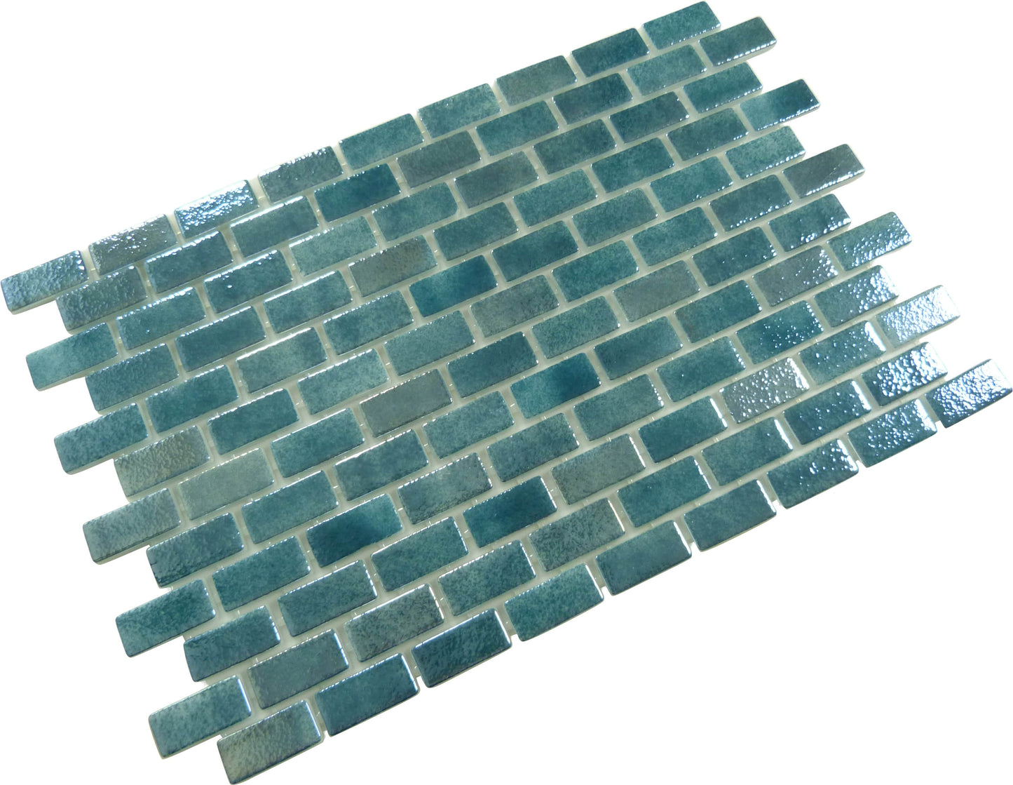 Subway Smoky Emerald Green 1x2 Glossy Glass Tile Fusion