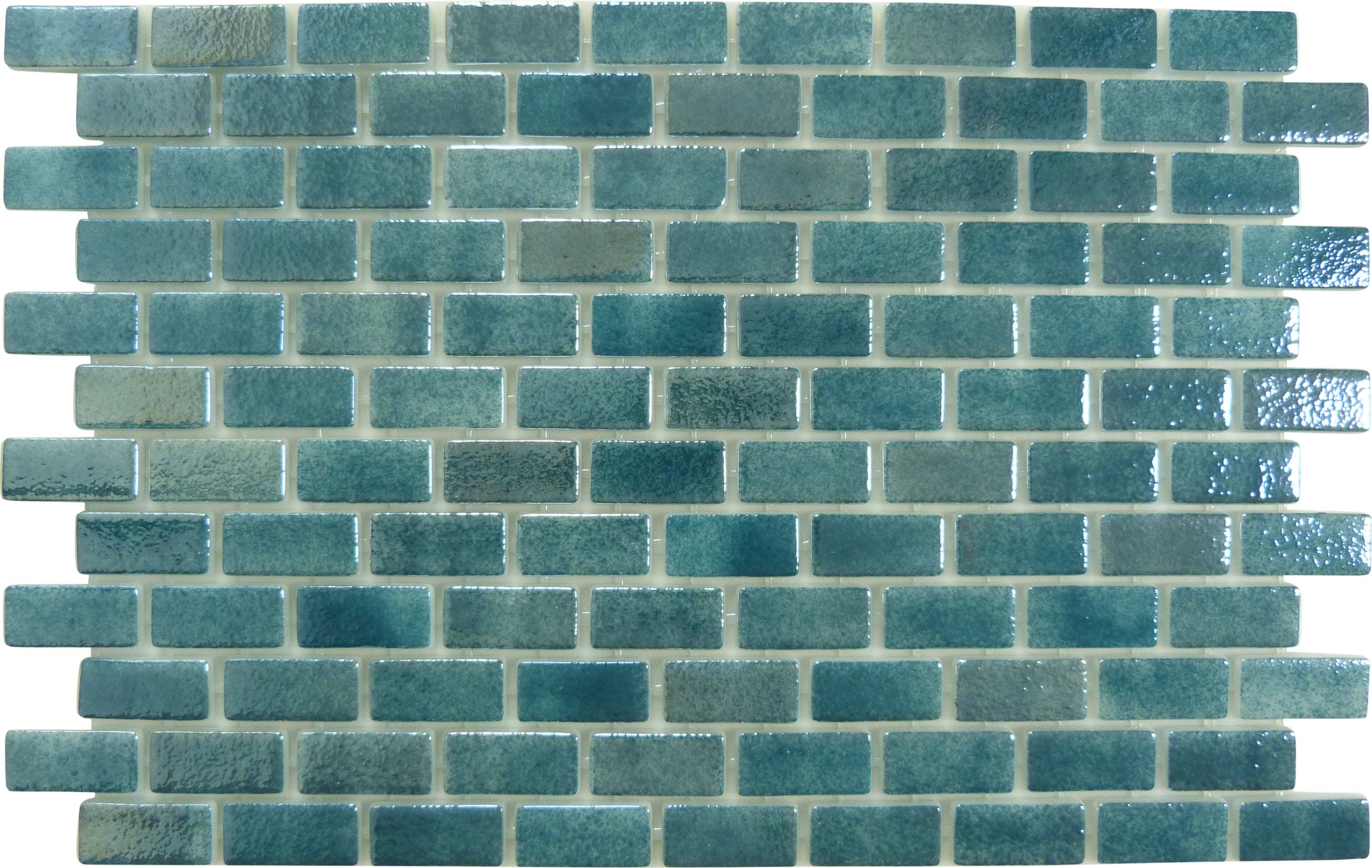 Subway Smoky Emerald Green 1x2 Glossy Glass Tile Fusion