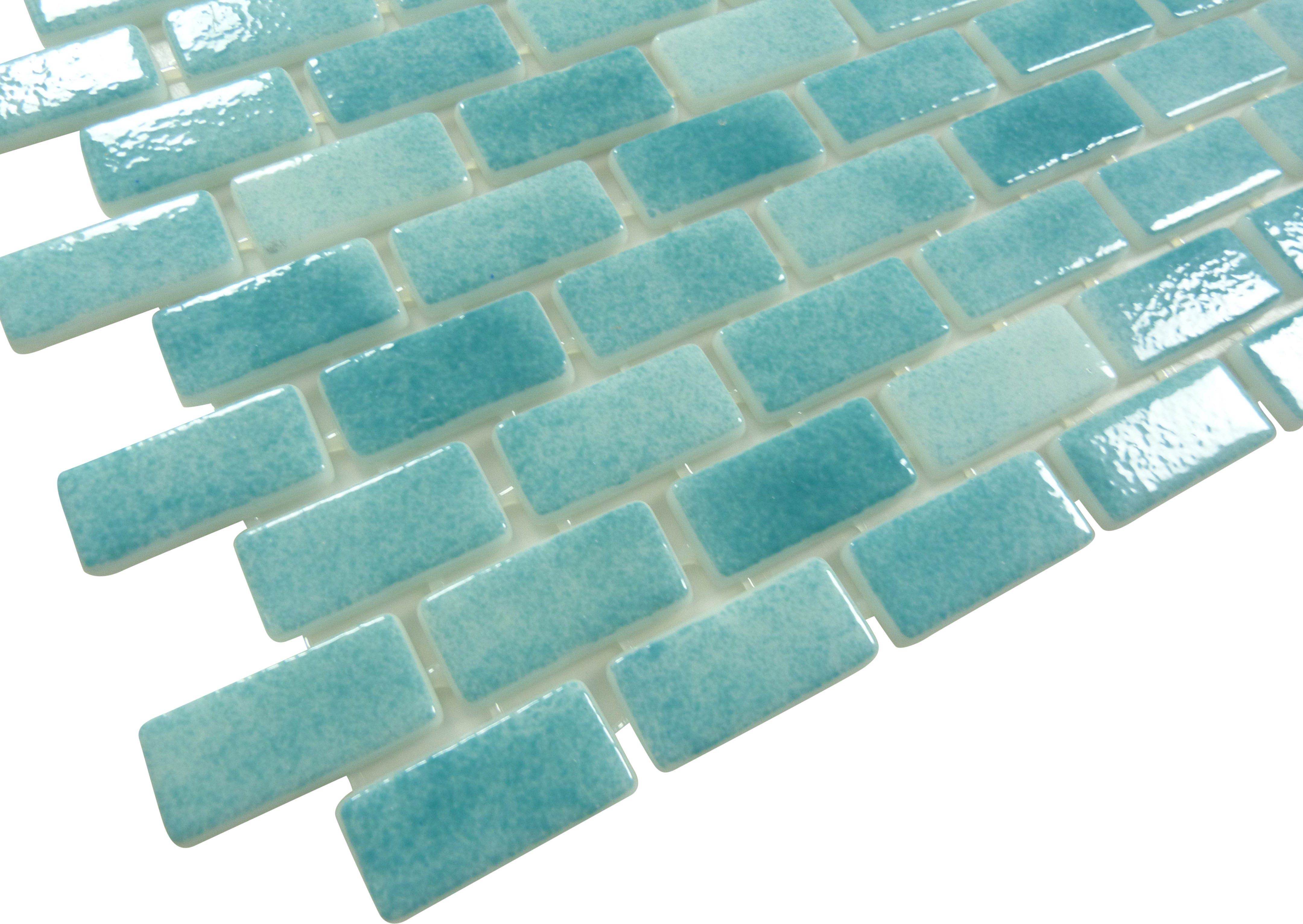 Subway Veridian Green 1x2 Glossy Glass Tile Fusion