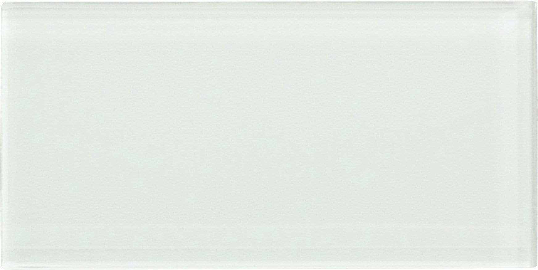Ice Block White 3'' x 6'' Glossy Glass Subway Tile Horizon Tile