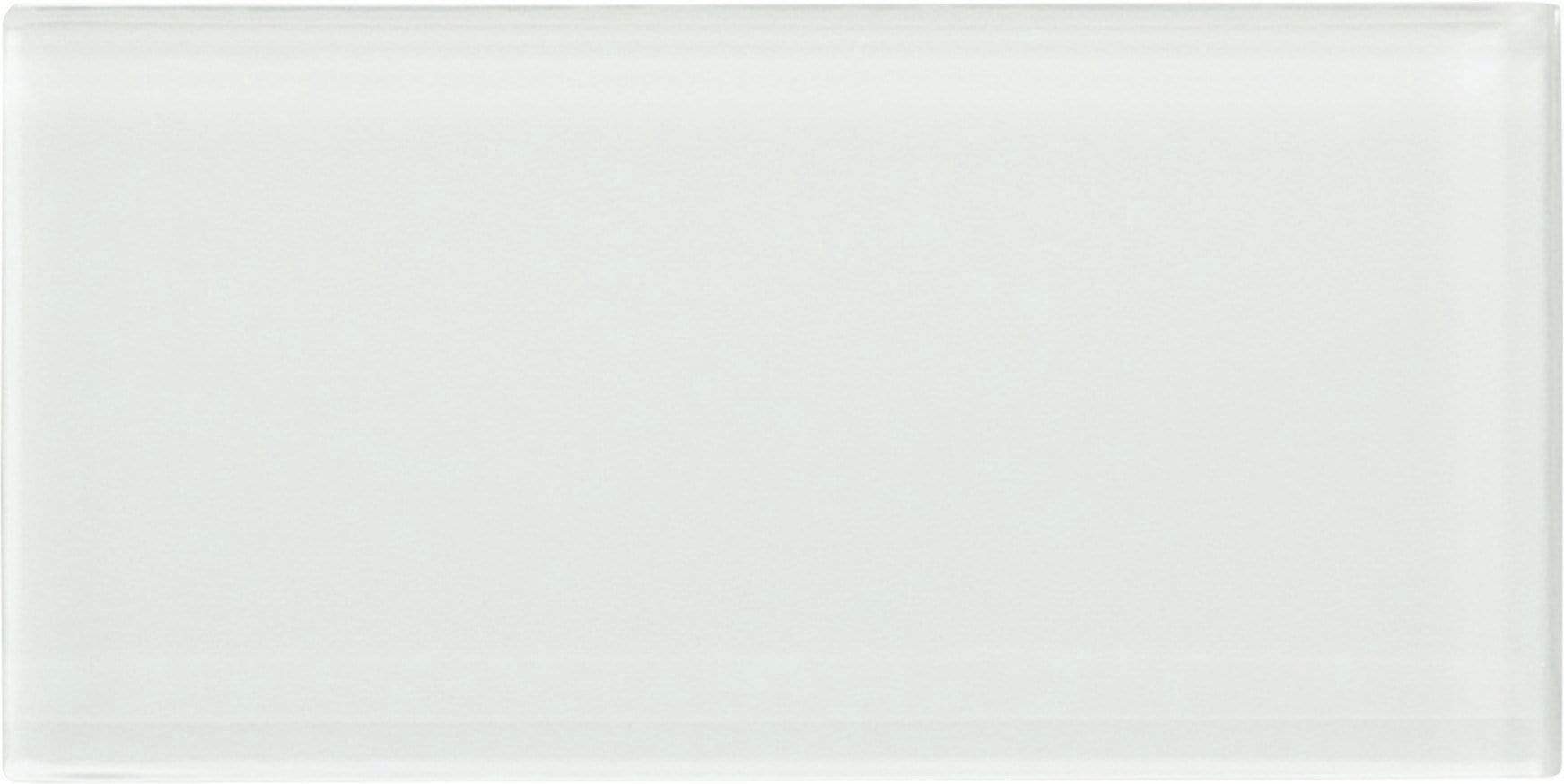 Ice Block White 3'' x 6'' Glossy Glass Subway Tile Horizon Tile