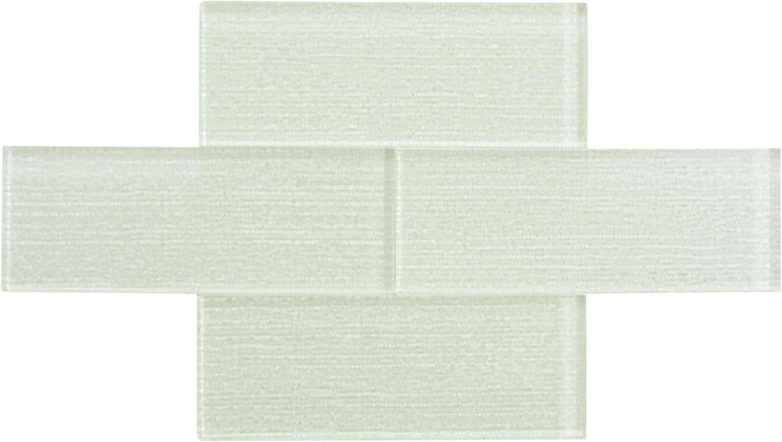 Linen Ice White 3'' x 8'' Glossy Glass Subway Tile Horizon Tile