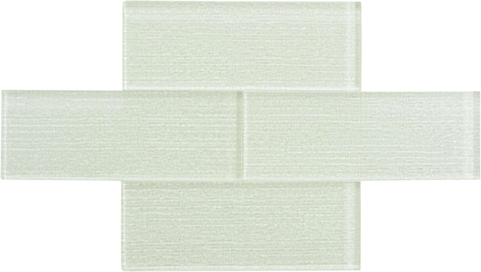 Linen Ice White 3'' x 8'' Glossy Glass Subway Tile Horizon Tile