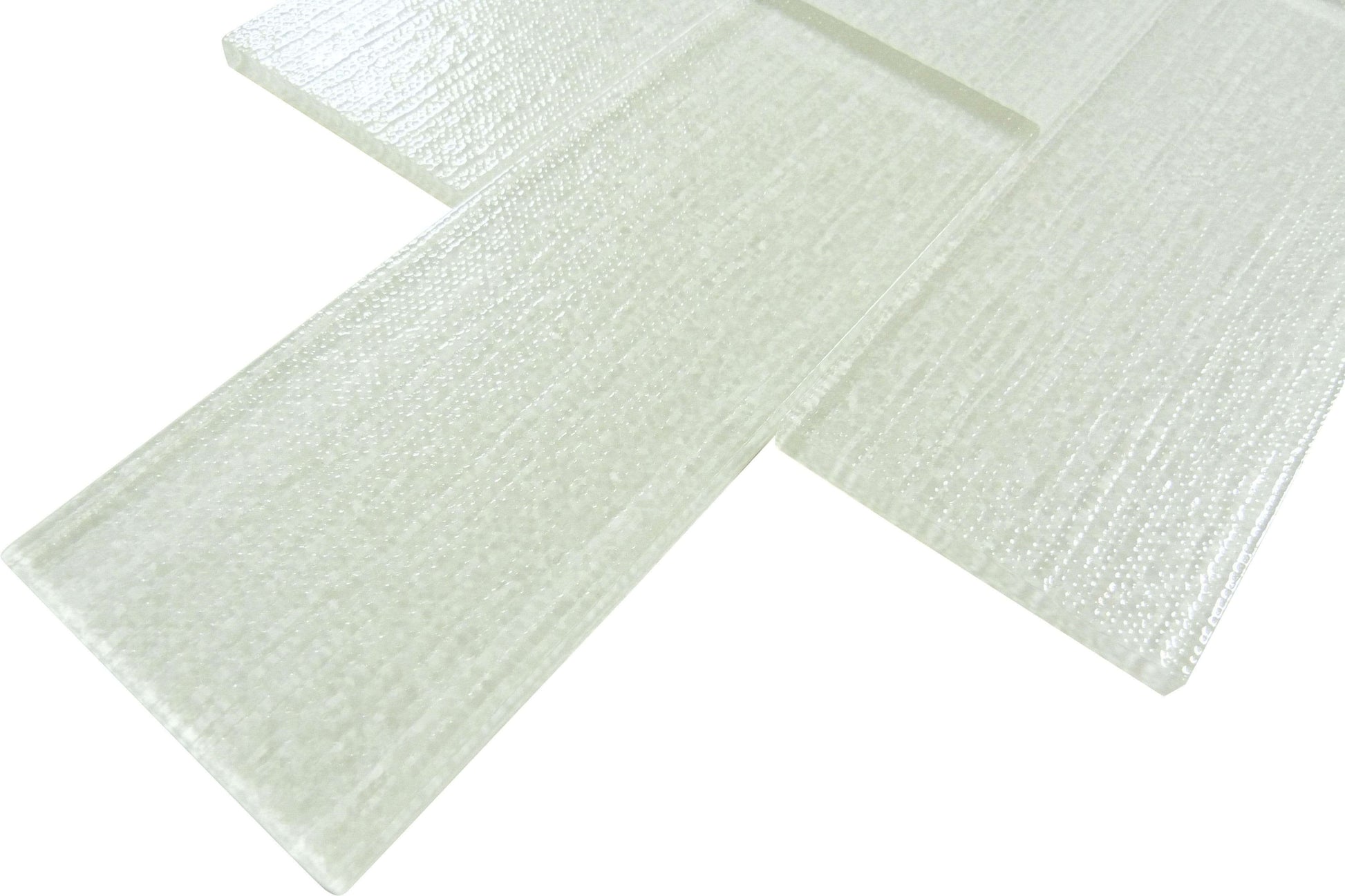 Linen Ice White 3'' x 8'' Glossy Glass Subway Tile Horizon Tile