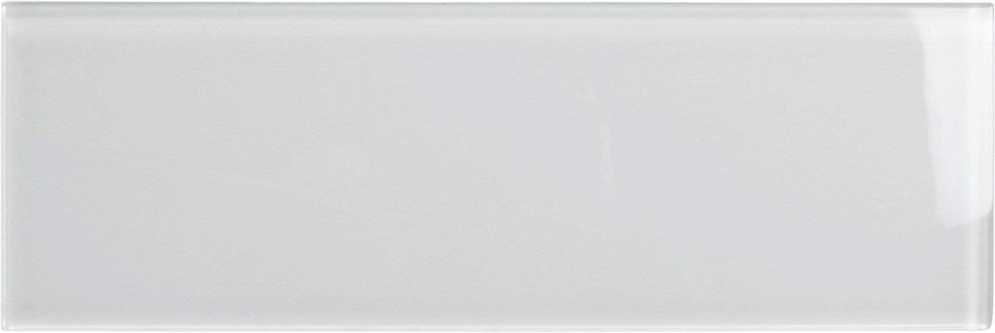 Ice Block White 4'' x 12'' Glossy Glass Subway Tile Horizon Tile