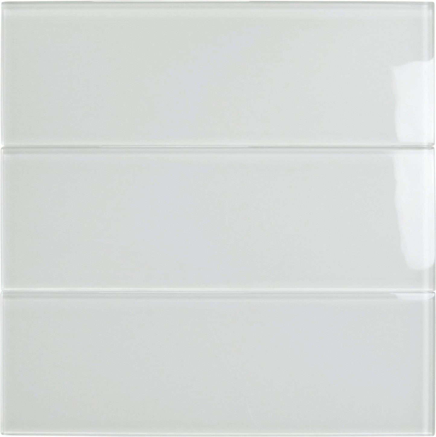 Ice Block White 4'' x 12'' Glossy Glass Subway Tile Horizon Tile