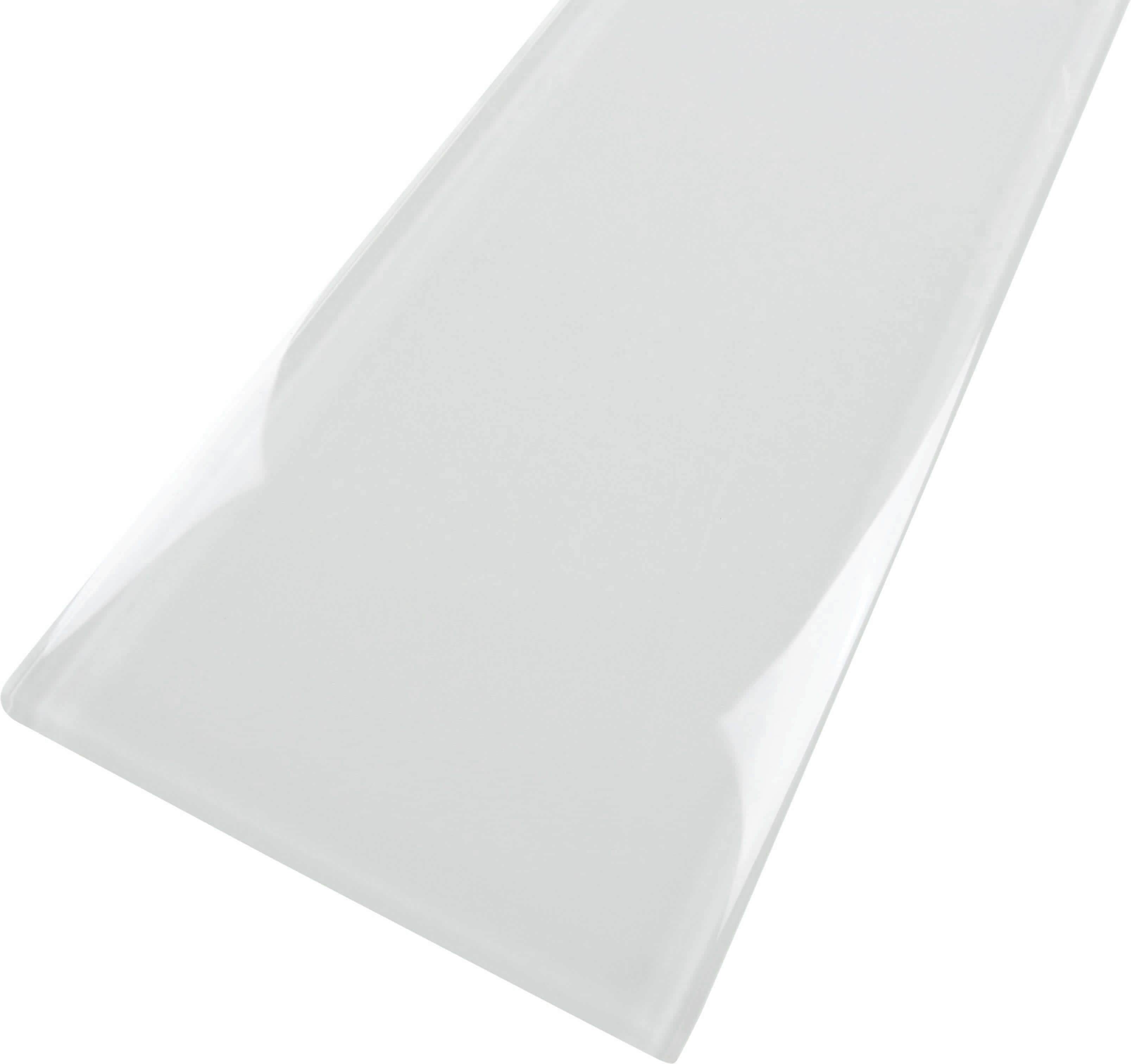 Ice Block White 4'' x 12'' Glossy Glass Subway Tile Horizon Tile