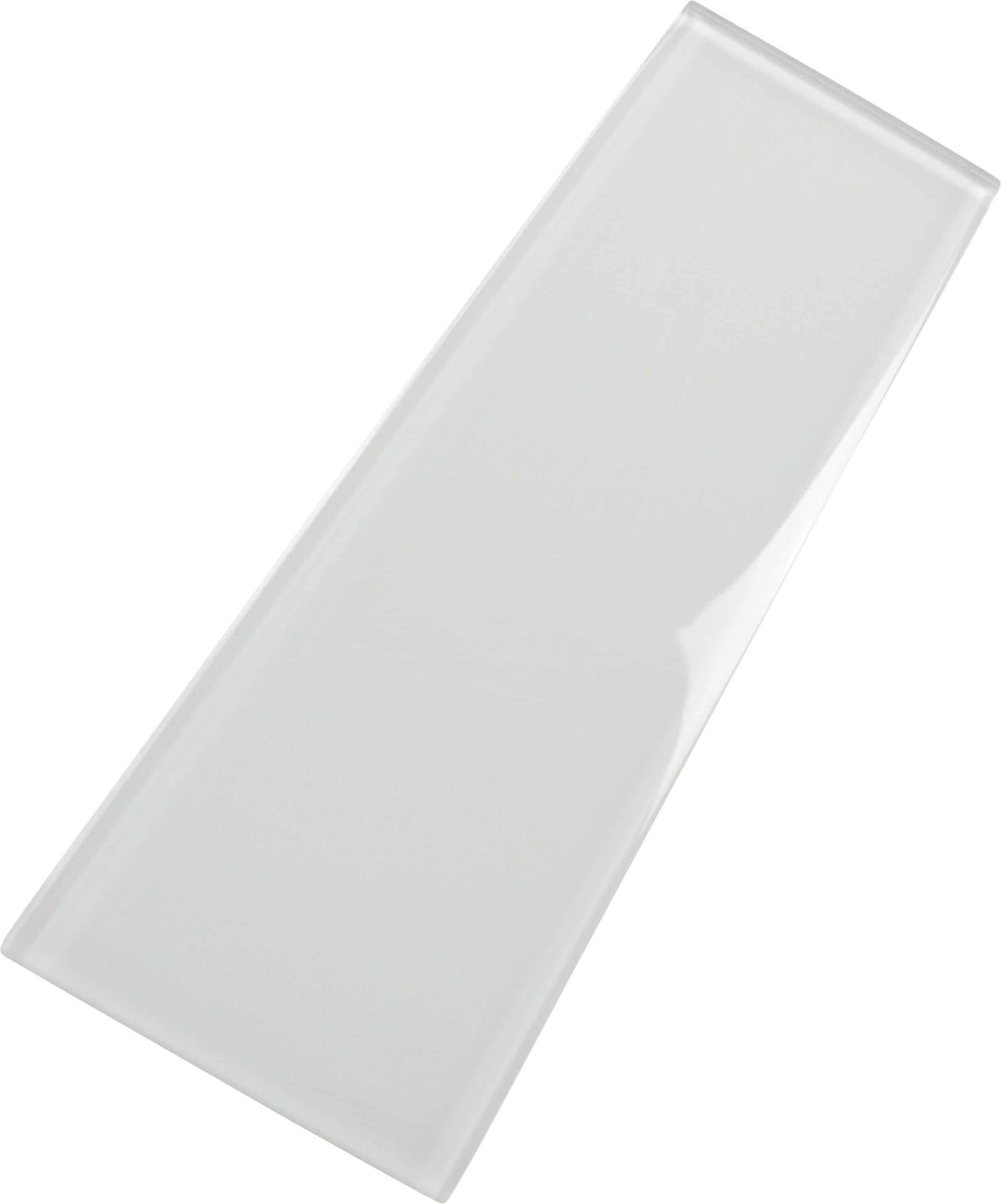 Ice Block White 4'' x 12'' Glossy Glass Subway Tile Horizon Tile