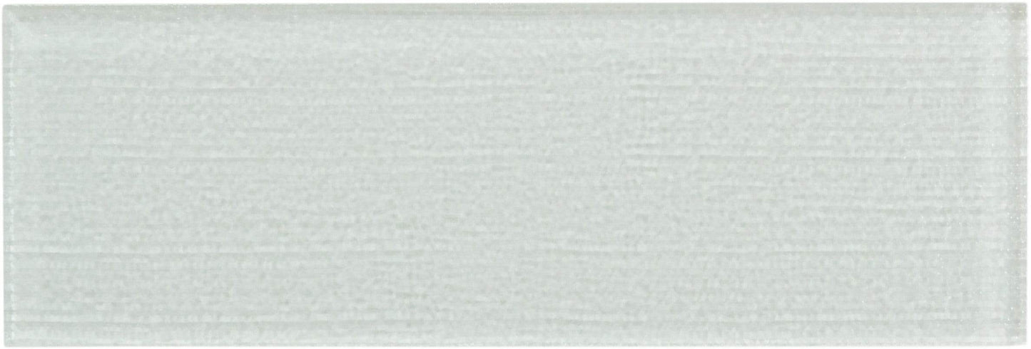 Linen Ice White 4'' x 12'' Glossy Glass Subway Tile Horizon Tile