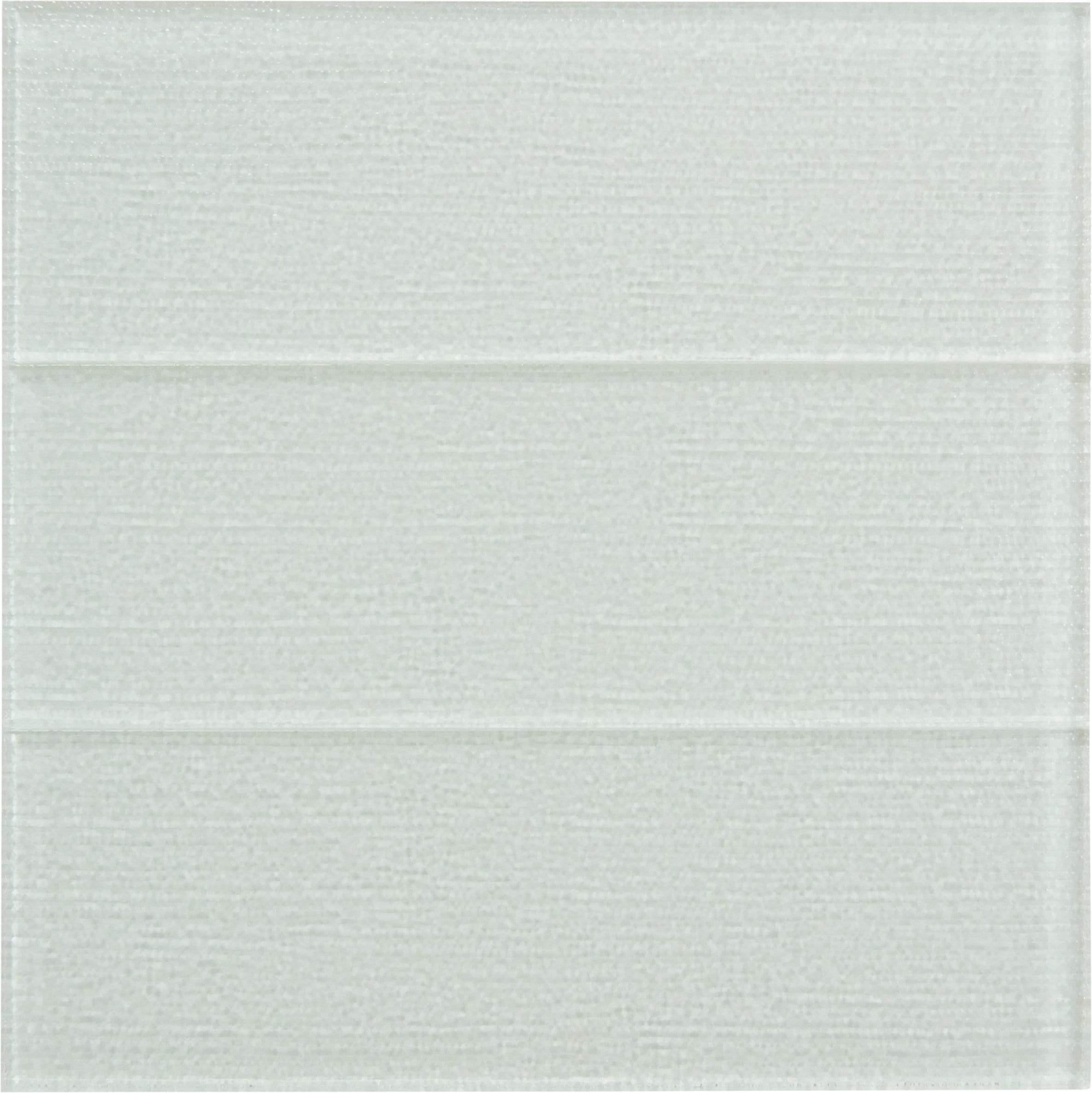 Linen Ice White 4'' x 12'' Glossy Glass Subway Tile Horizon Tile