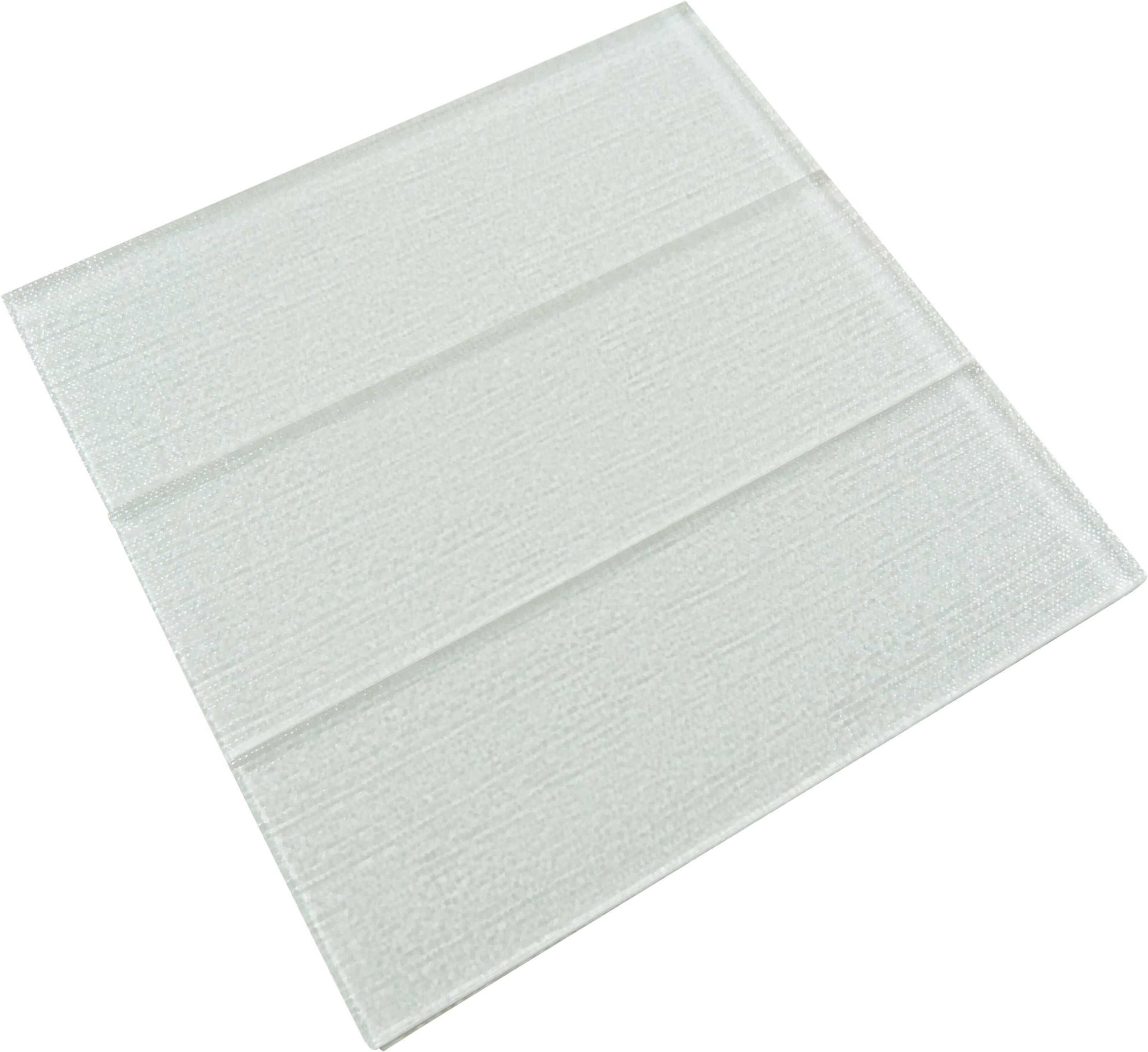 Linen Ice White 4'' x 12'' Glossy Glass Subway Tile Horizon Tile