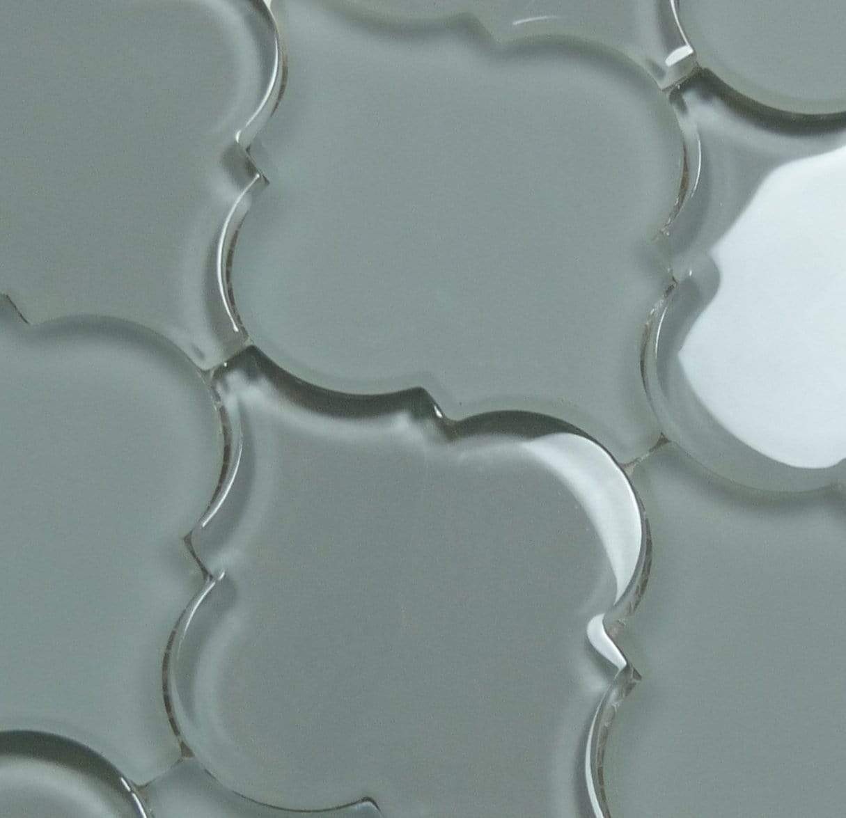 Arabesque Grey Lantern Glossy & Frosted Glass Tile Horizon Tile