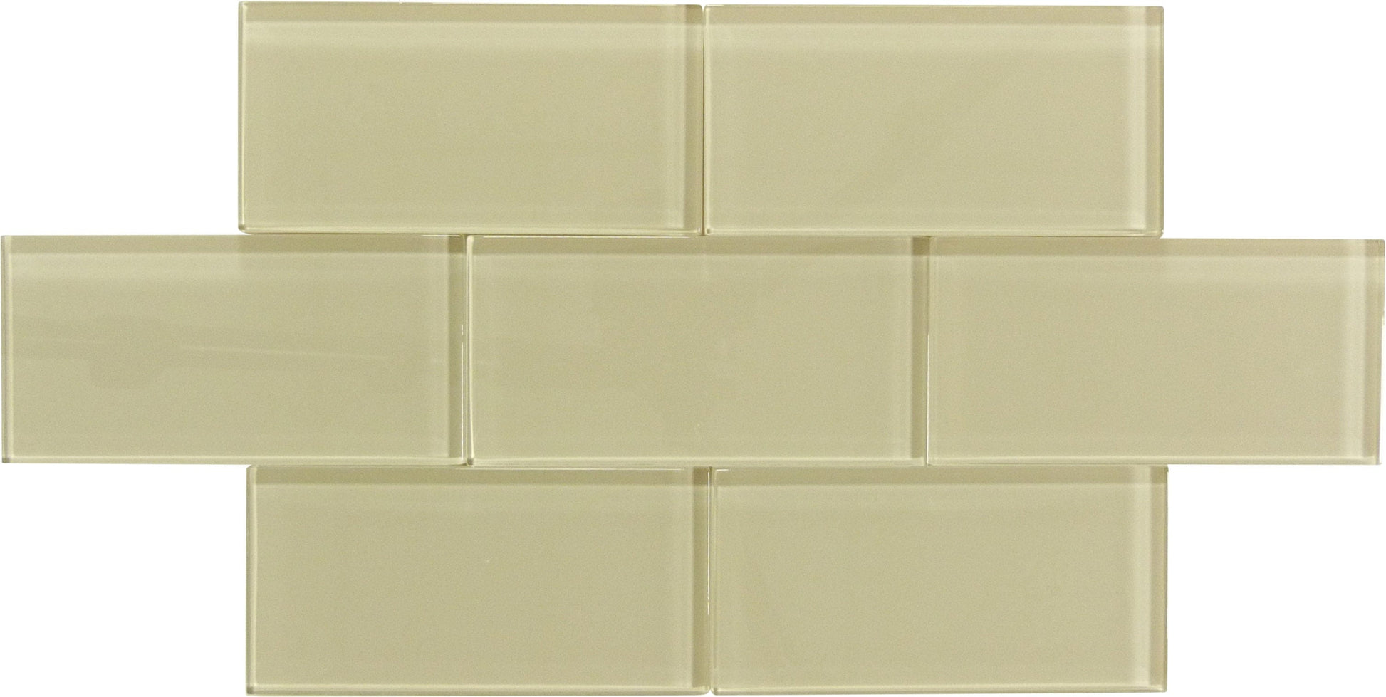 Nude Beige 3'' x 6'' Subway Glass Subway Tile Horizon Tile