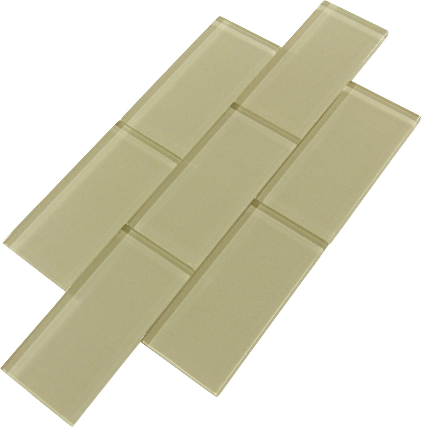 Nude Beige 3'' x 6'' Subway Glass Subway Tile Horizon Tile