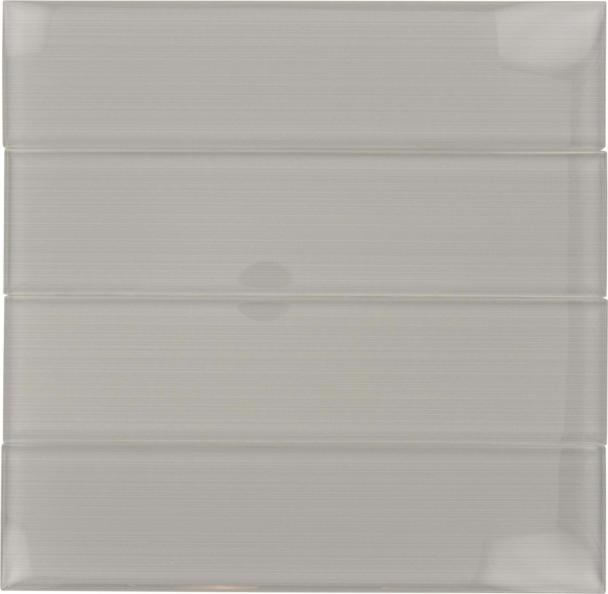 Grey Streak 3" x 12" Glossy Glass Subway Tile Horizon Tile