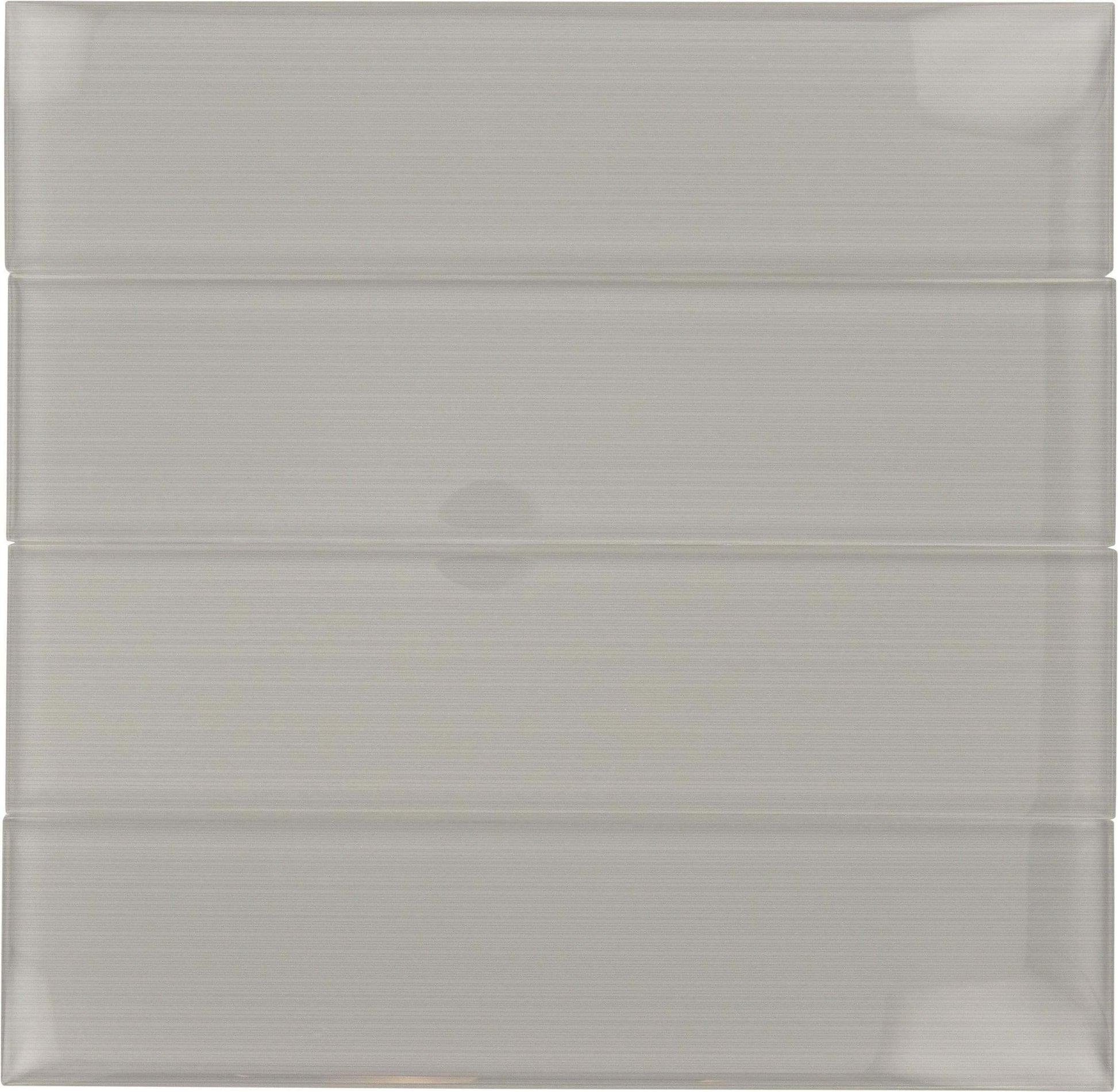 Grey Streak 3" x 12" Glossy Glass Subway Tile Horizon Tile