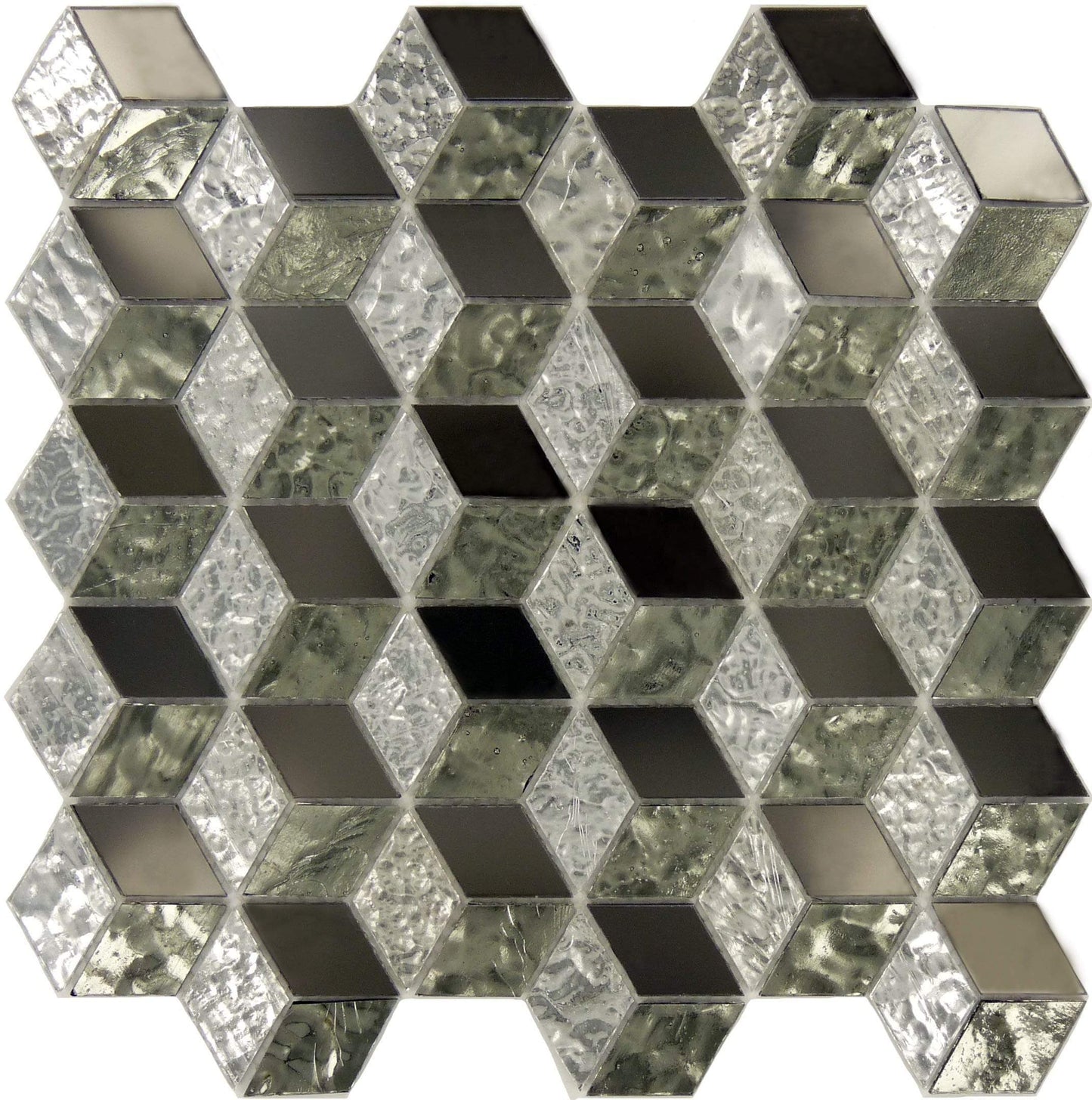 Silver Cube Mirror Glass Tile Horizon Tile