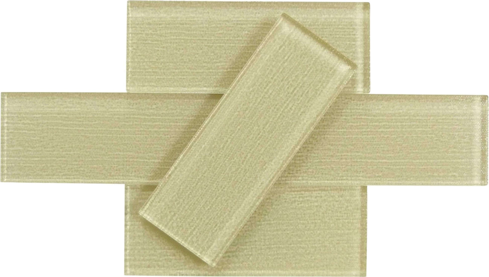 Linen Beige 3'' x 8'' Glossy Glass Subway Tile Horizon Tile