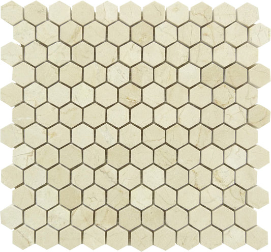 Cream Marfil Cream/Beige Hexagon Stone Polished Tile Horizon Tile