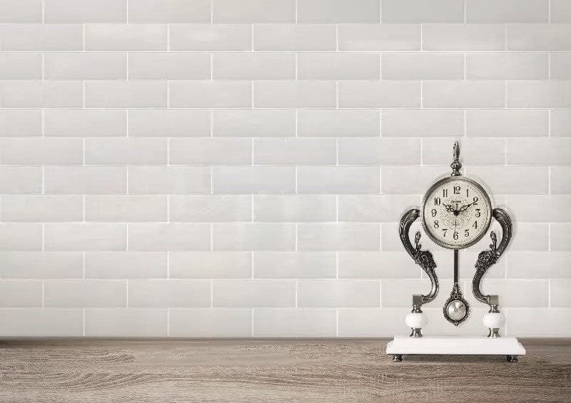 Ice Block White 4x12 Glossy Glass Subway Tile Horizon Tile