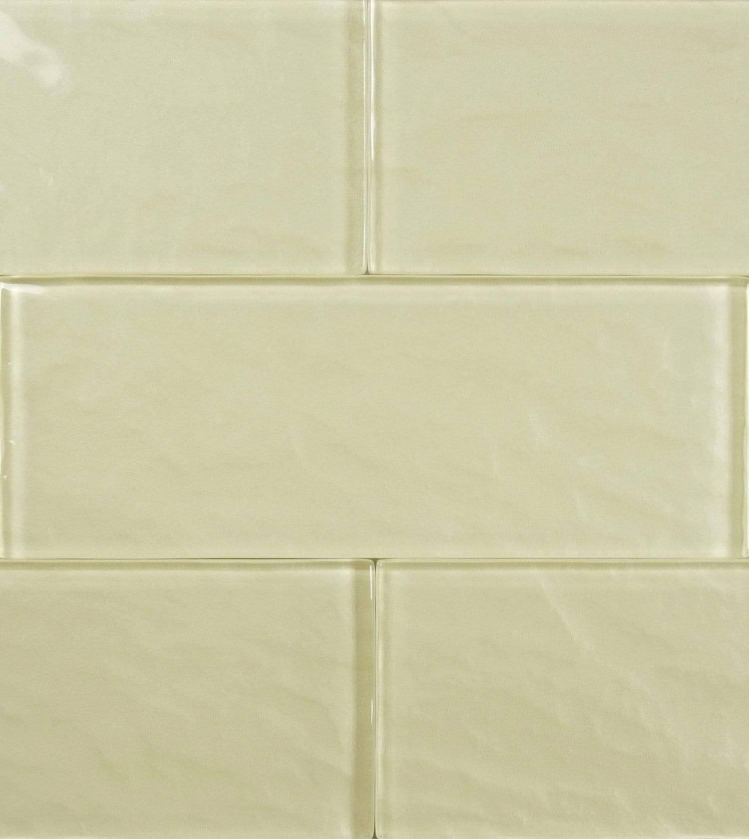 Shimmer Champagne Beige 3'' x 8'' Glossy Glass Subway Tile Horizon Tile