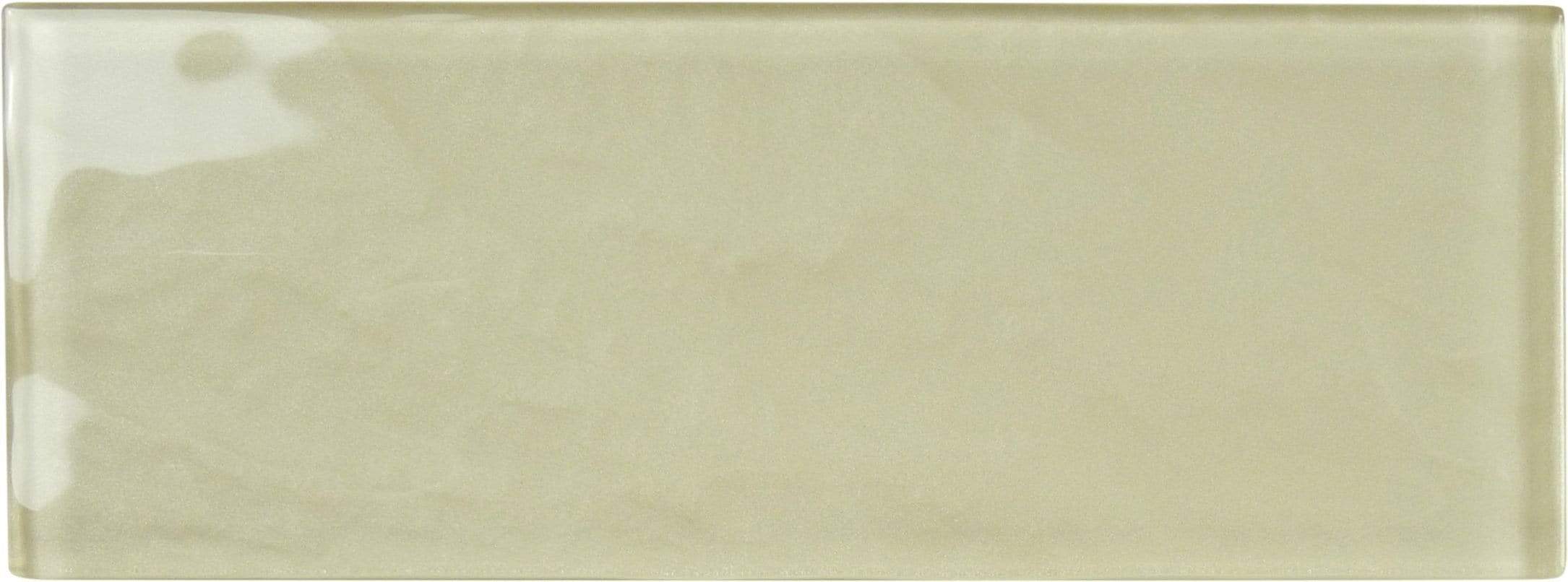 Shimmer Champagne Beige 3'' x 8'' Glossy Glass Subway Tile Horizon Tile