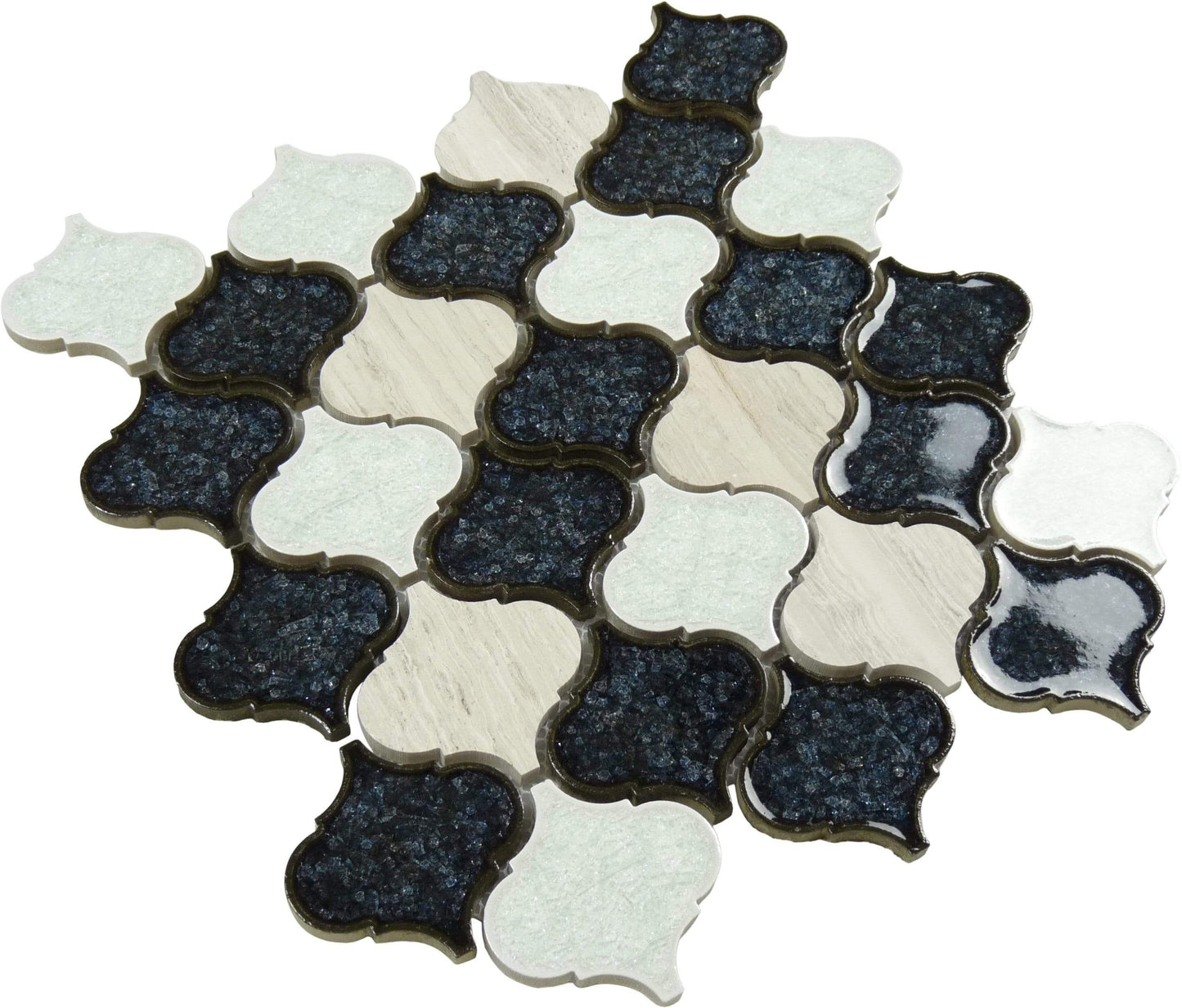 Galena Blue Lantern Crackled Glass Tile Horizon Tile