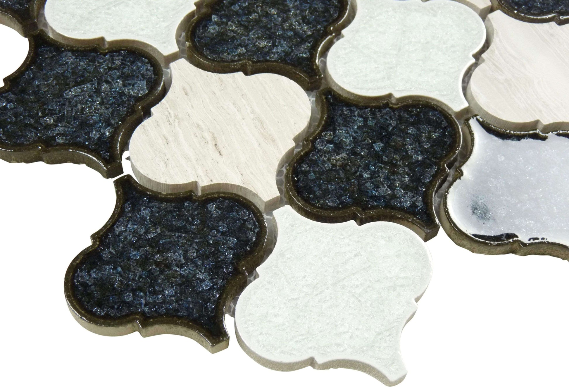 Galena Blue Lantern Crackled Glass Tile Horizon Tile