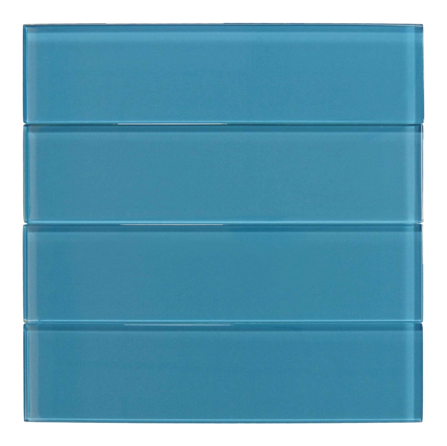 Caribbean Dream Aqua 3" x 12" Glossy Glass Subway Tile Matrix Mosaics