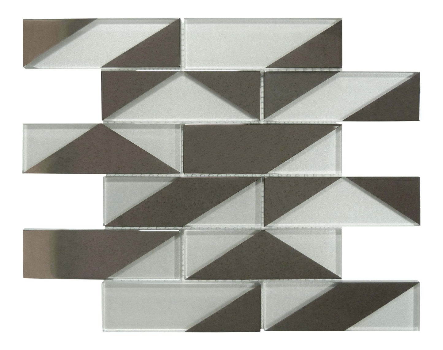 Castle Fort Pacific Pearl White Glossy Glass Subway Tile Matrix Mosaics