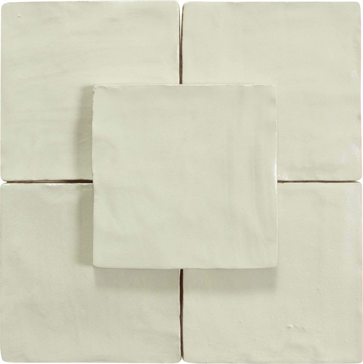 Jubilee Cream Puff 4" x 4" Square Shimmer Ceramic Tile Matrix Mosaics