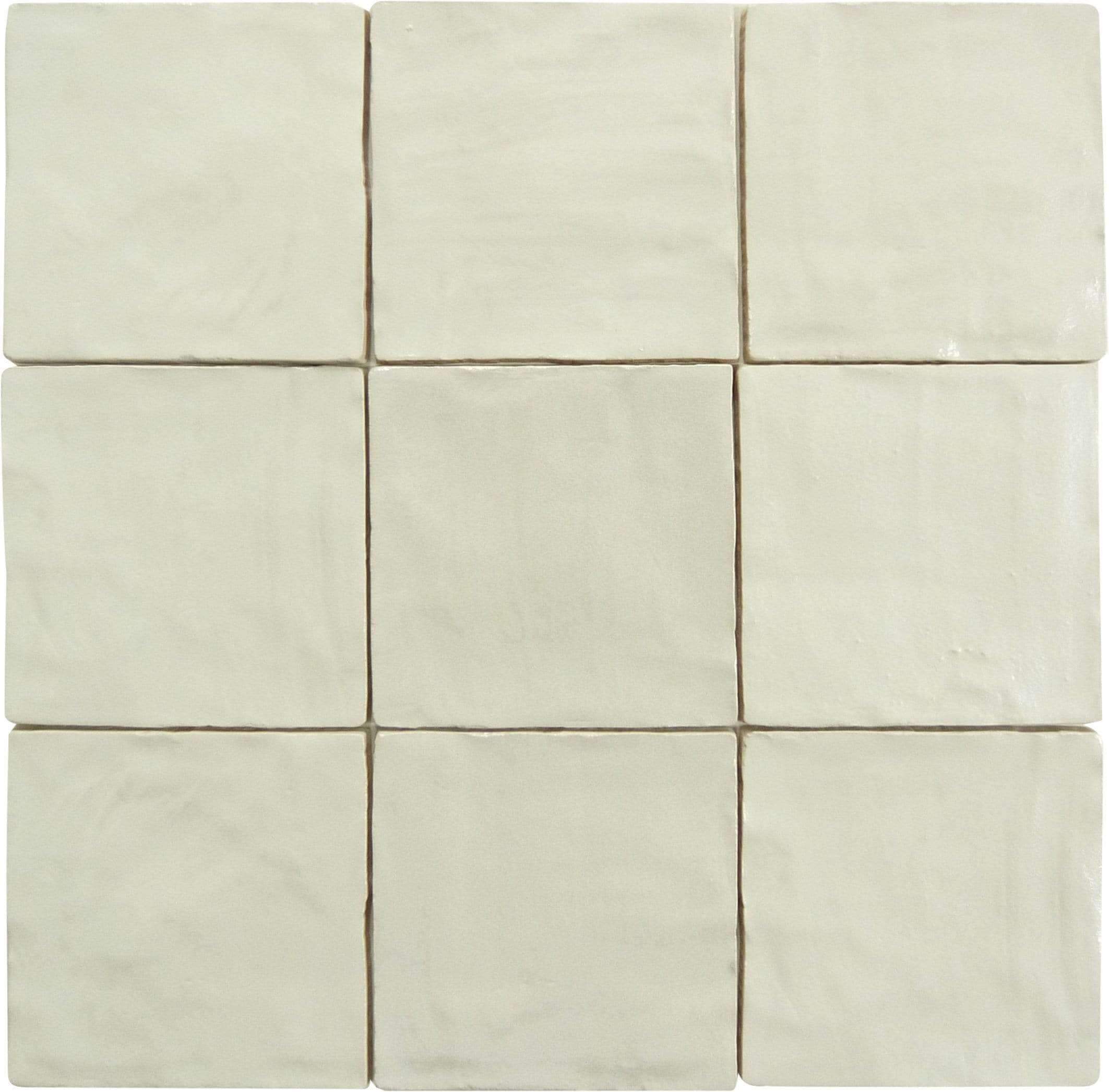 Jubilee Cream Puff 4" x 4" Square Shimmer Ceramic Tile Matrix Mosaics