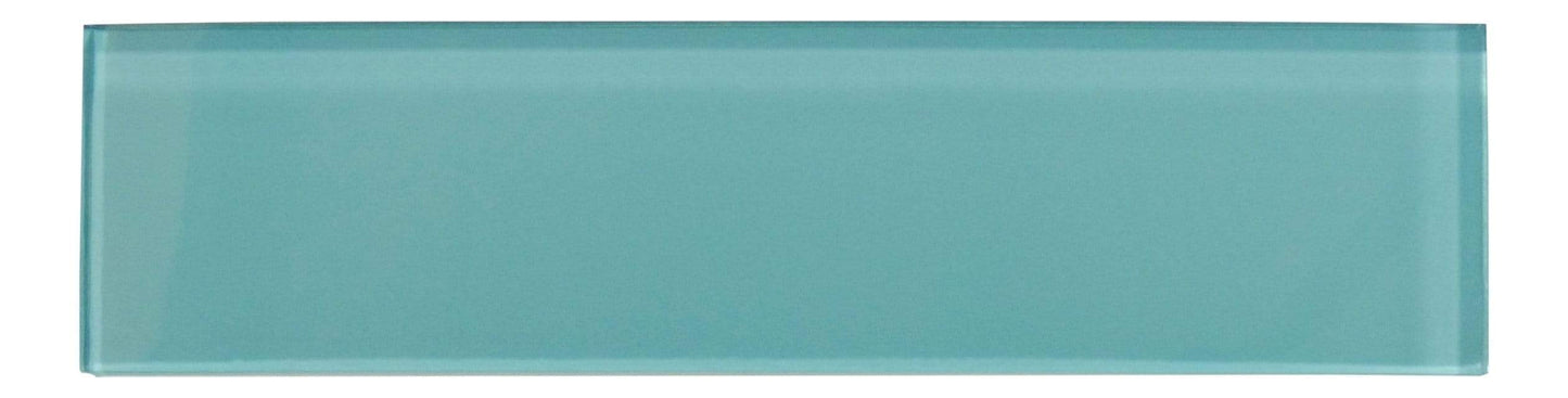 Crystal Oasis Aqua 3" x 12" Glossy Glass Subway Tile Matrix Mosaics