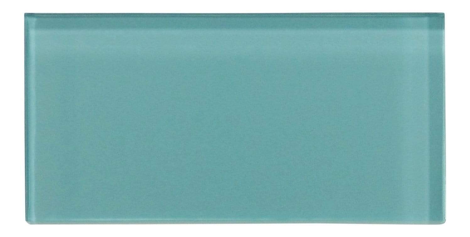 Crystal Oasis Aqua 3" x 6" Glossy Glass Subway Tile Matrix Mosaics