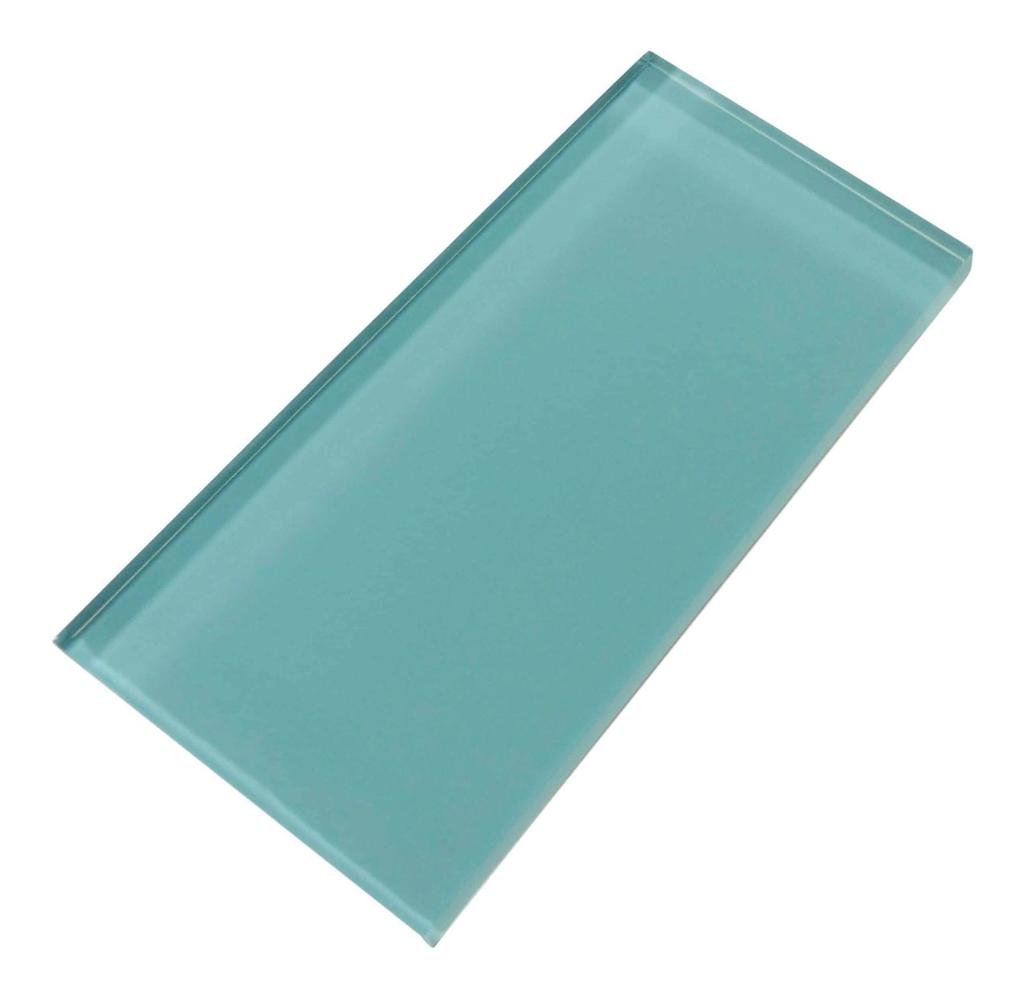 Crystal Oasis Aqua 3" x 6" Glossy Glass Subway Tile Matrix Mosaics