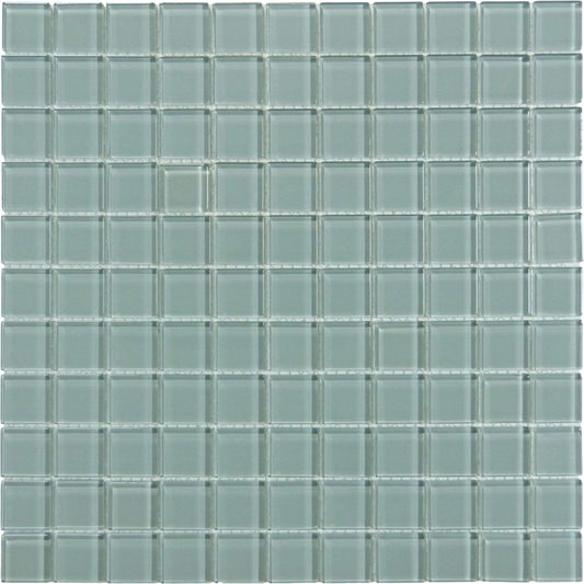 Grey Ash 1" x 1" Glossy Glass Tile Matrix Mosaics