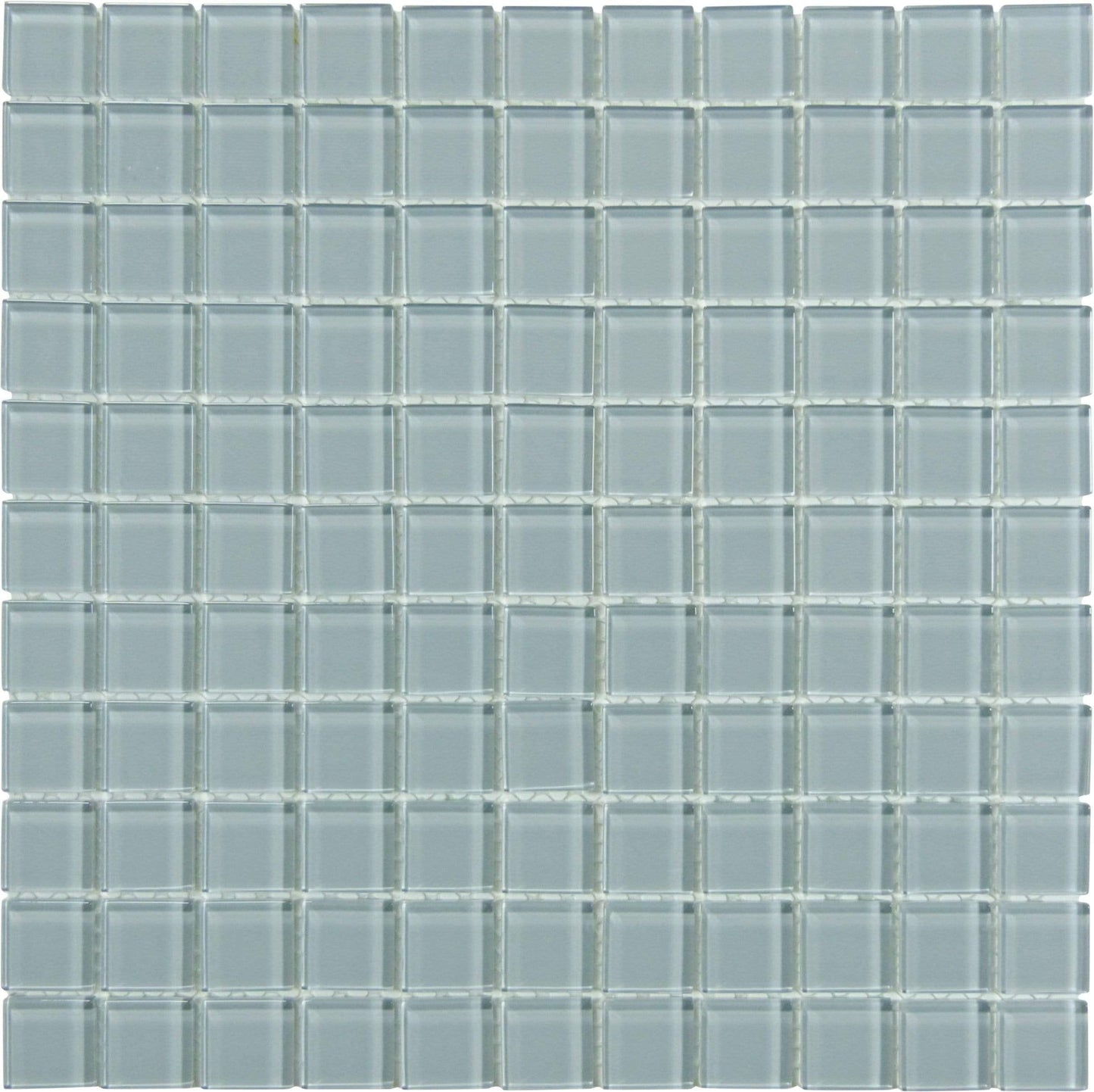 Grey Frost 1" x 1" Glossy Glass Tile Matrix Mosaics