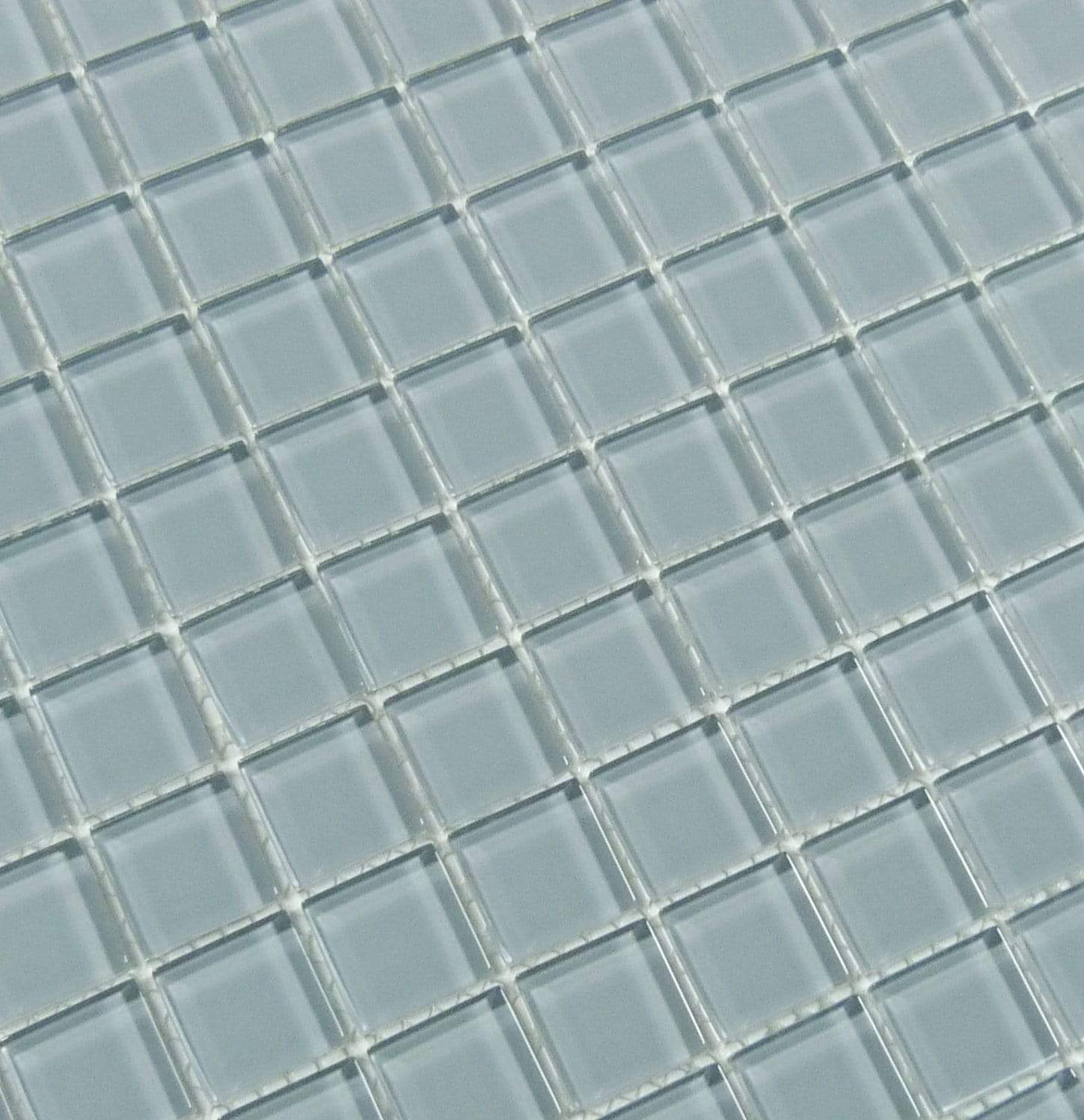 Grey Frost 1" x 1" Glossy Glass Tile Matrix Mosaics