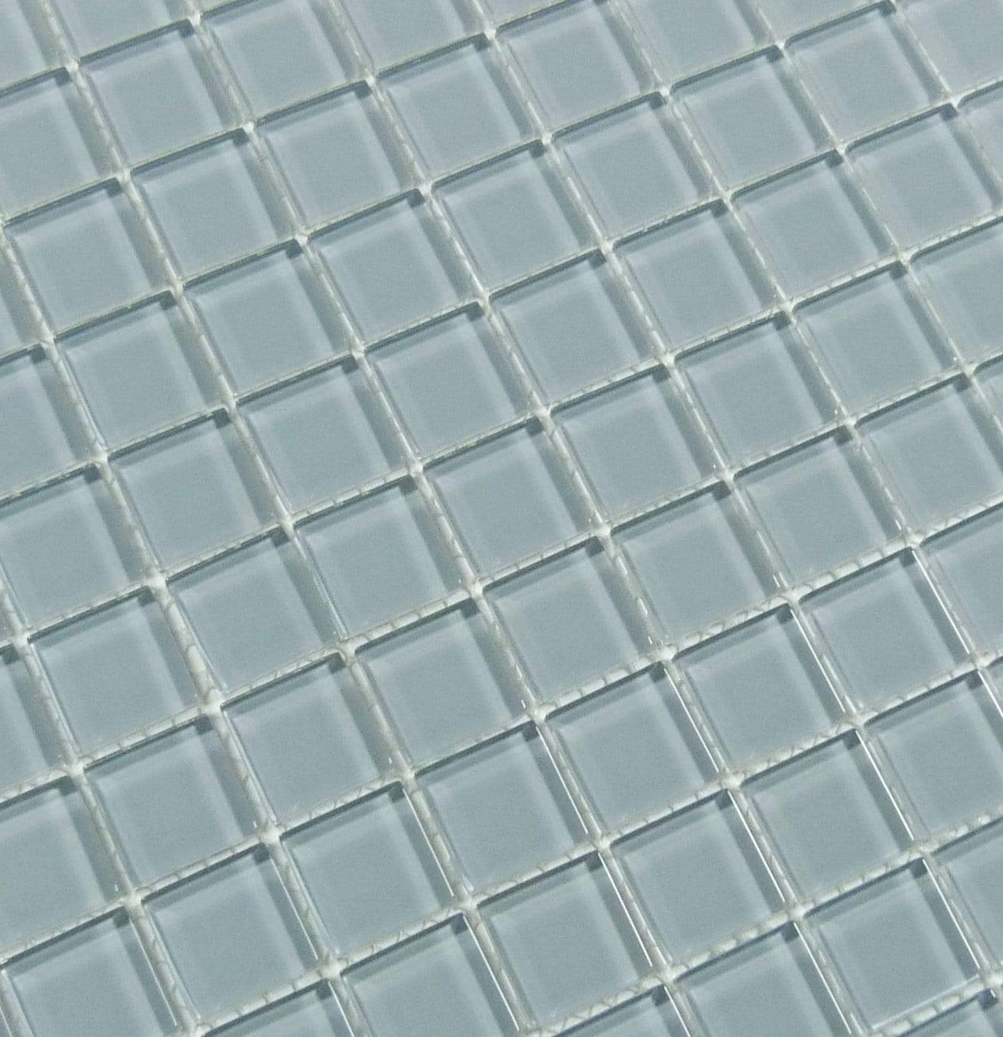 Grey Frost 1" x 1" Glossy Glass Tile Matrix Mosaics