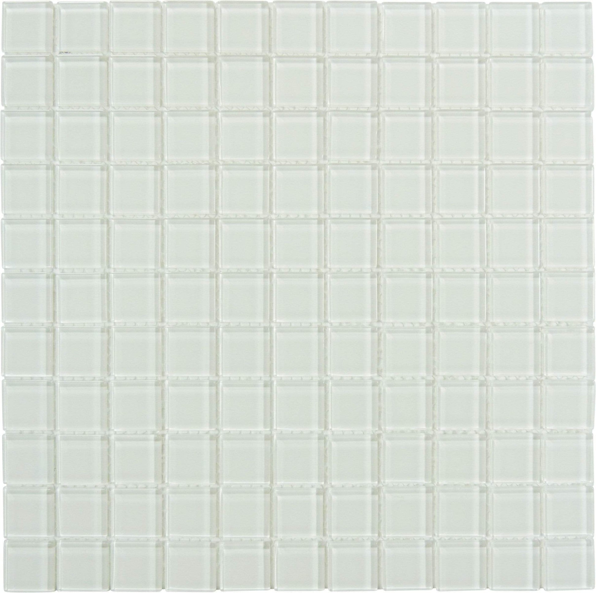 Ice Bay 1" x 1" Glossy Glass Tile Matrix Mosaics