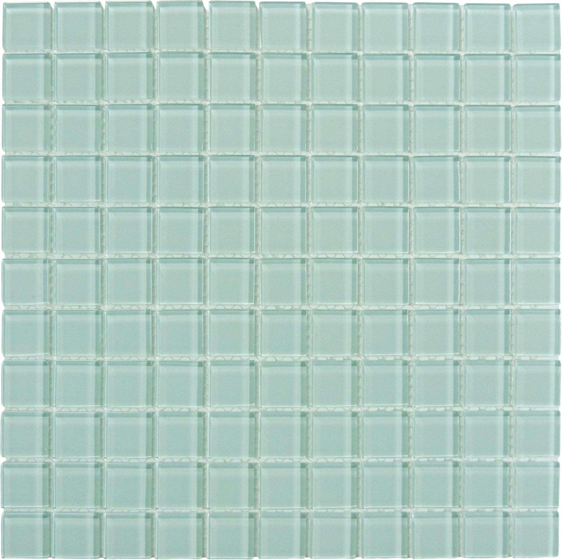 Malted Mint 1" x 1" Glossy Glass Tile Matrix Mosaics