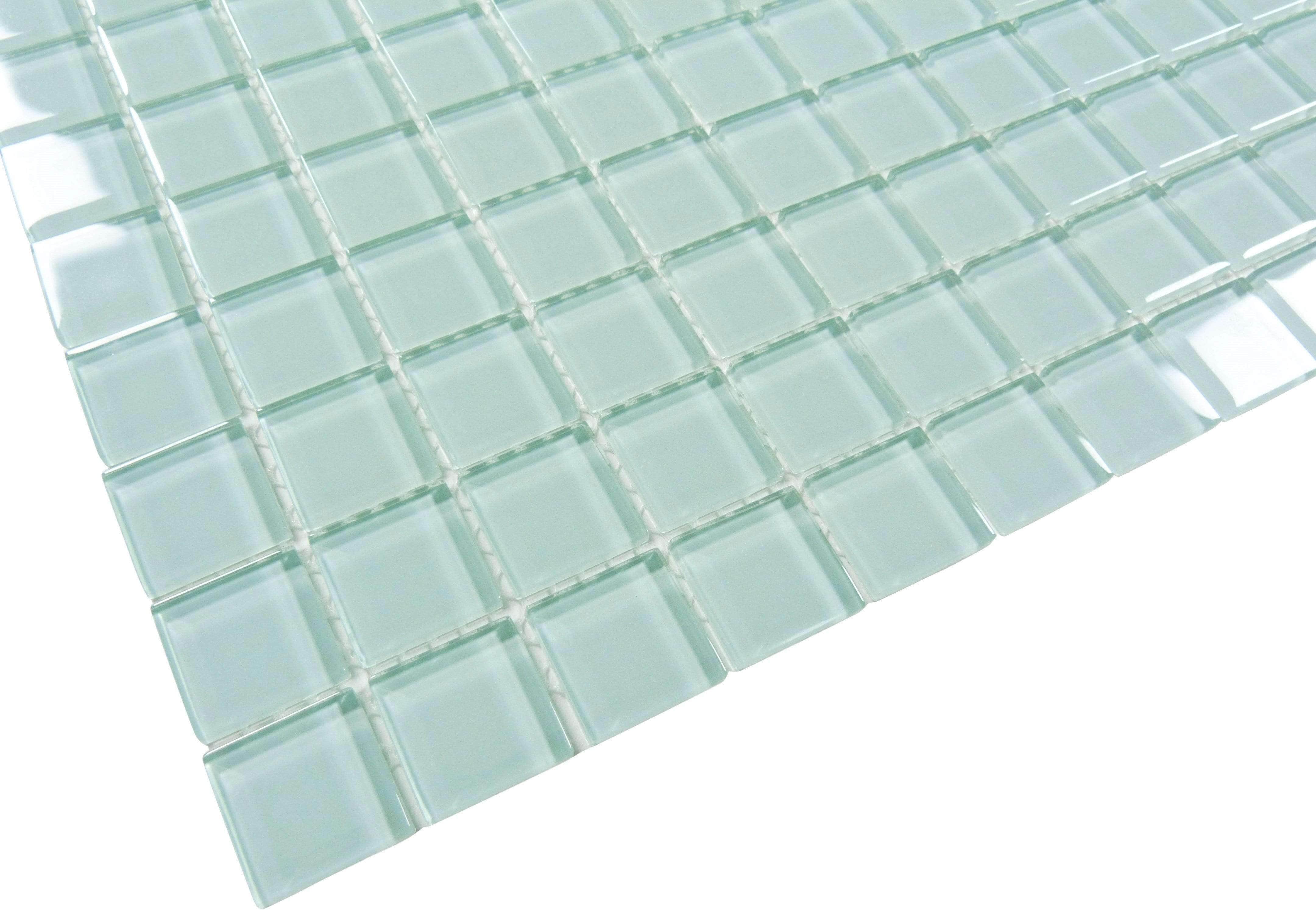 Malted Mint 1" x 1" Glossy Glass Tile Matrix Mosaics