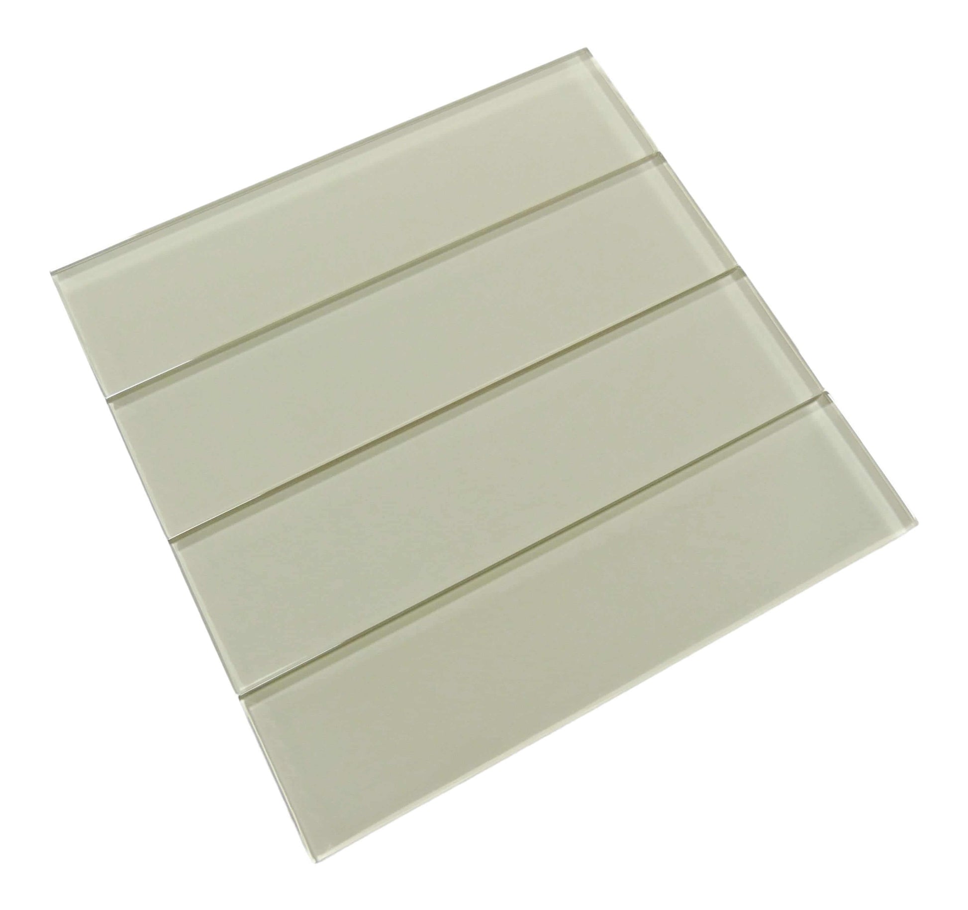 Maybe Mushroom Beige 3" x 12" Glossy Glass Subway Tile Matrix Mosaics