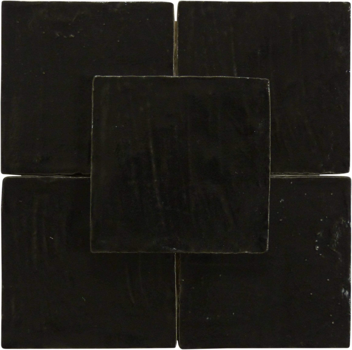 Jubilee Onyx Black 4" x 4" Square Shimmer Ceramic Tile Matrix Mosaics