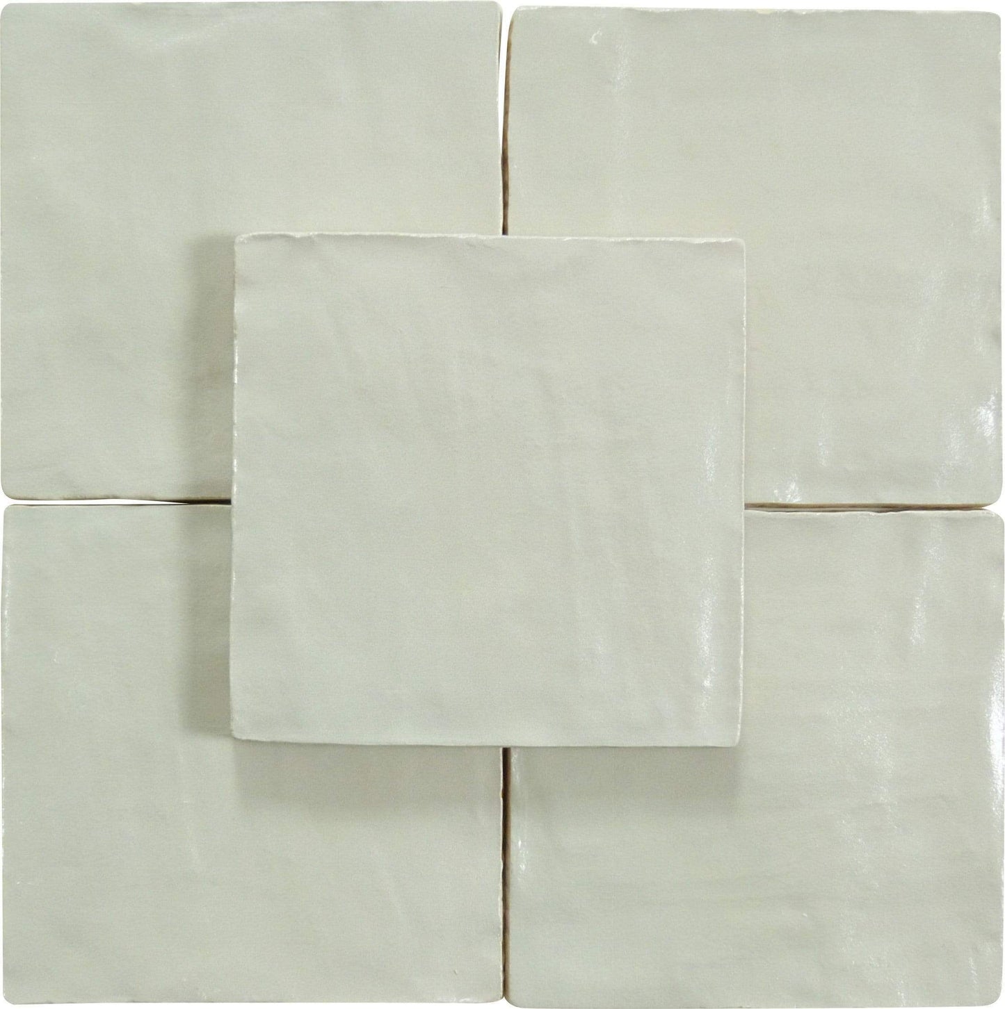 Jubilee Pacific Peal White 4" x 4" Square Shimmer Ceramic Tile Matrix Mosaics