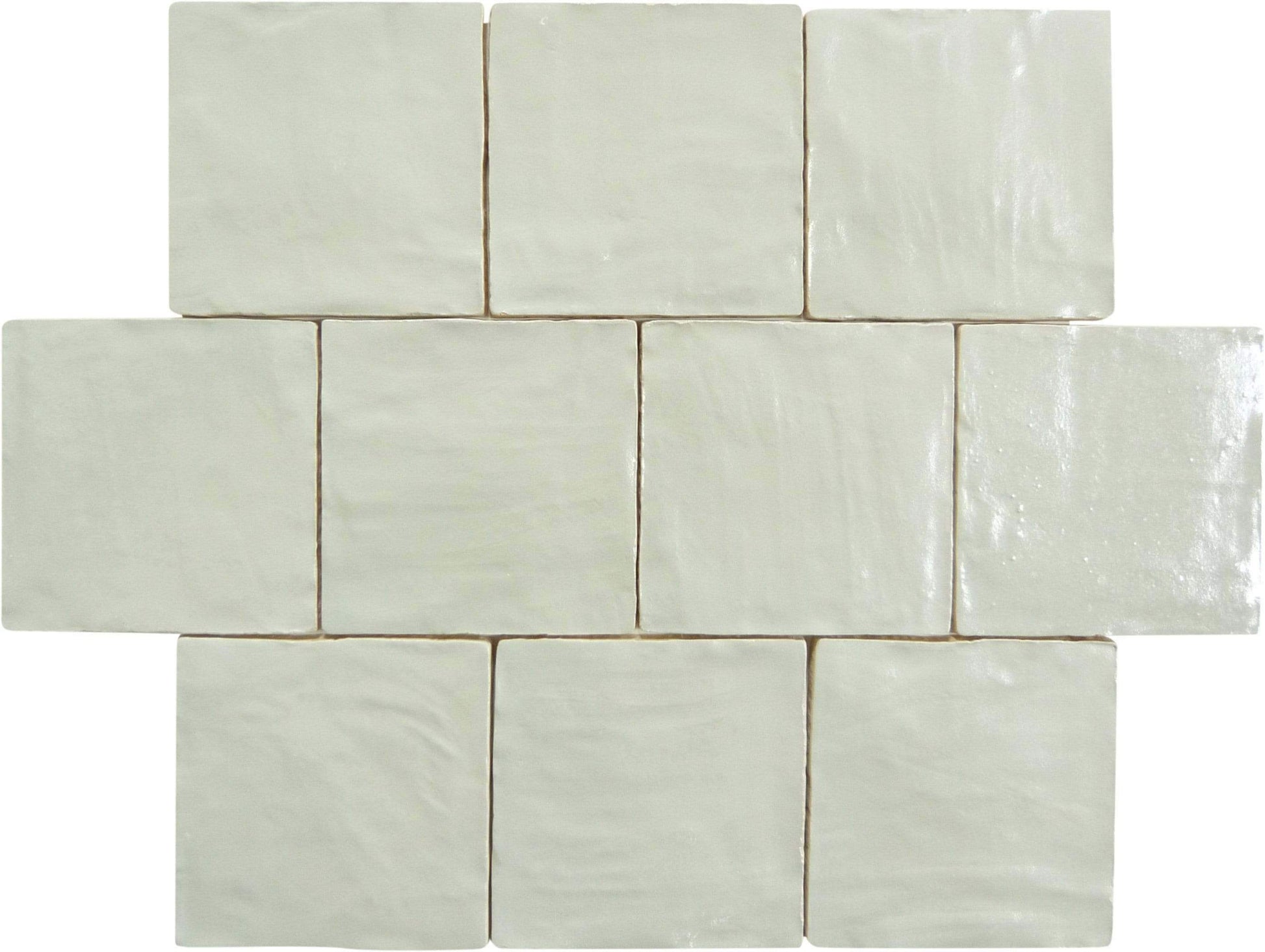 Jubilee Pacific Peal White 4" x 4" Square Shimmer Ceramic Tile Matrix Mosaics