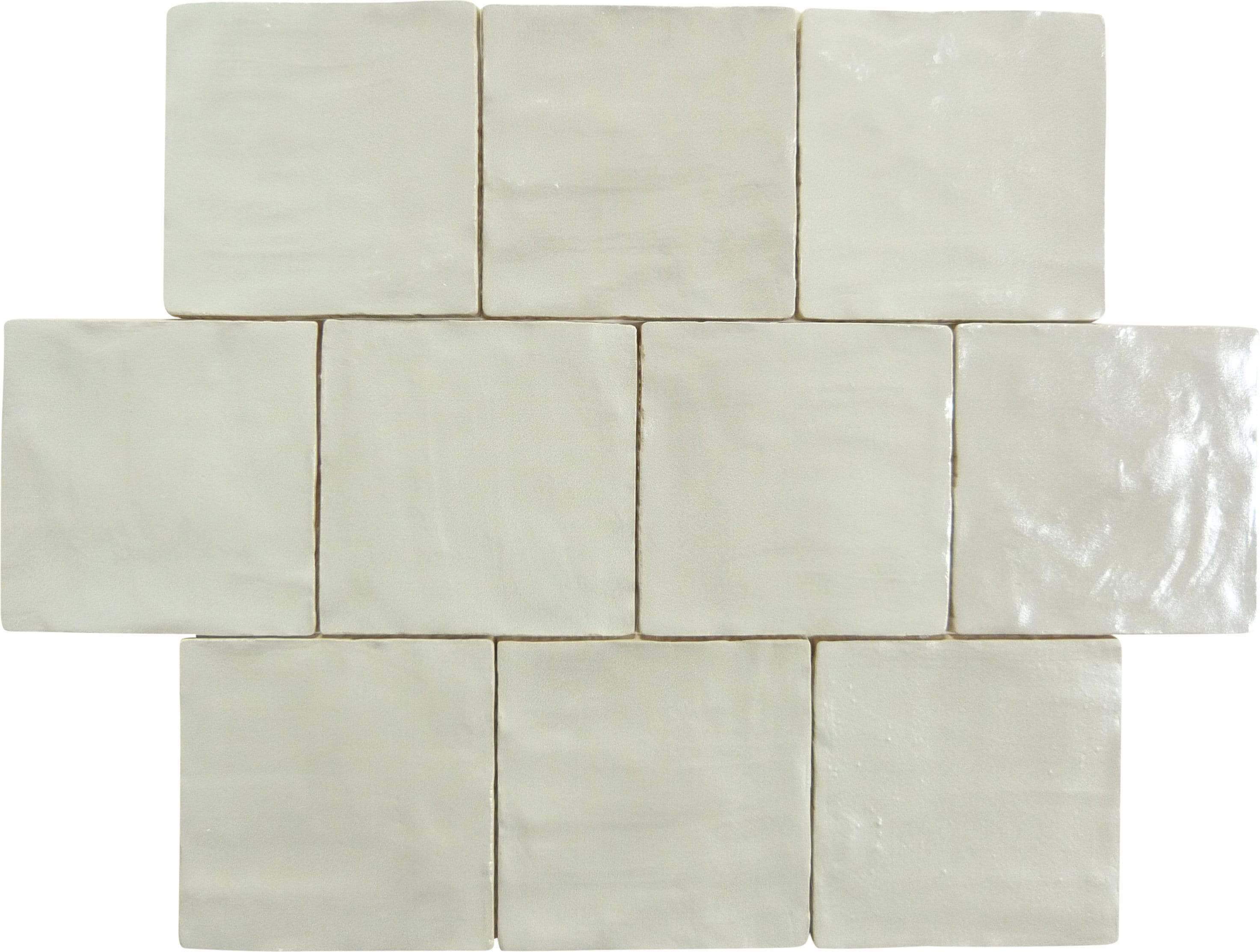 Jubilee Silver Moon 4" x 4" Square Shimmer Ceramic Tile Matrix Mosaics